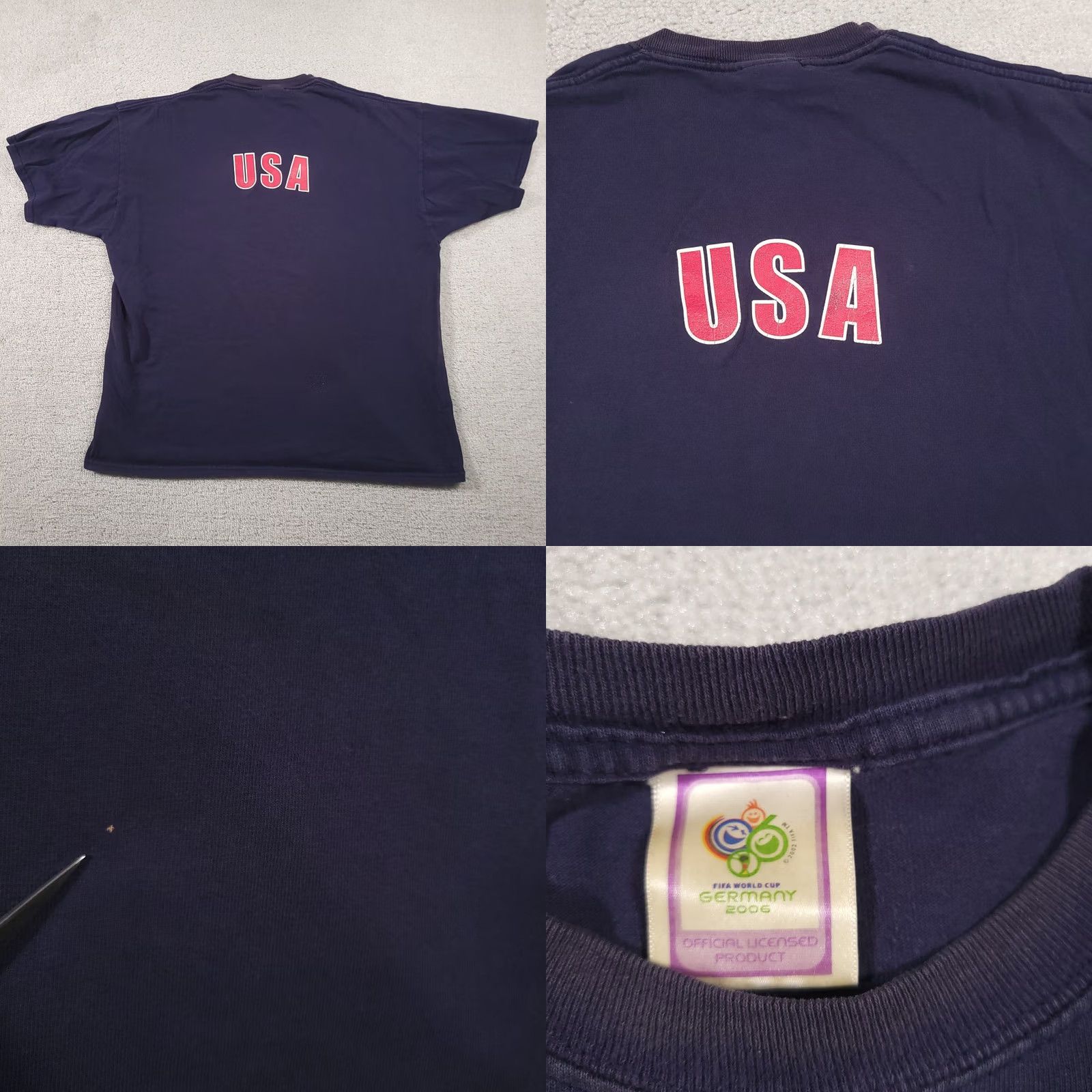Vintage VINTAGE Team USA Soccer 2006 FIFA World Cup Germany Double Sided Flag Futbol Shirt XL Men Blue Nike? Size US XL / EU 56 / 4 - 9 Thumbnail