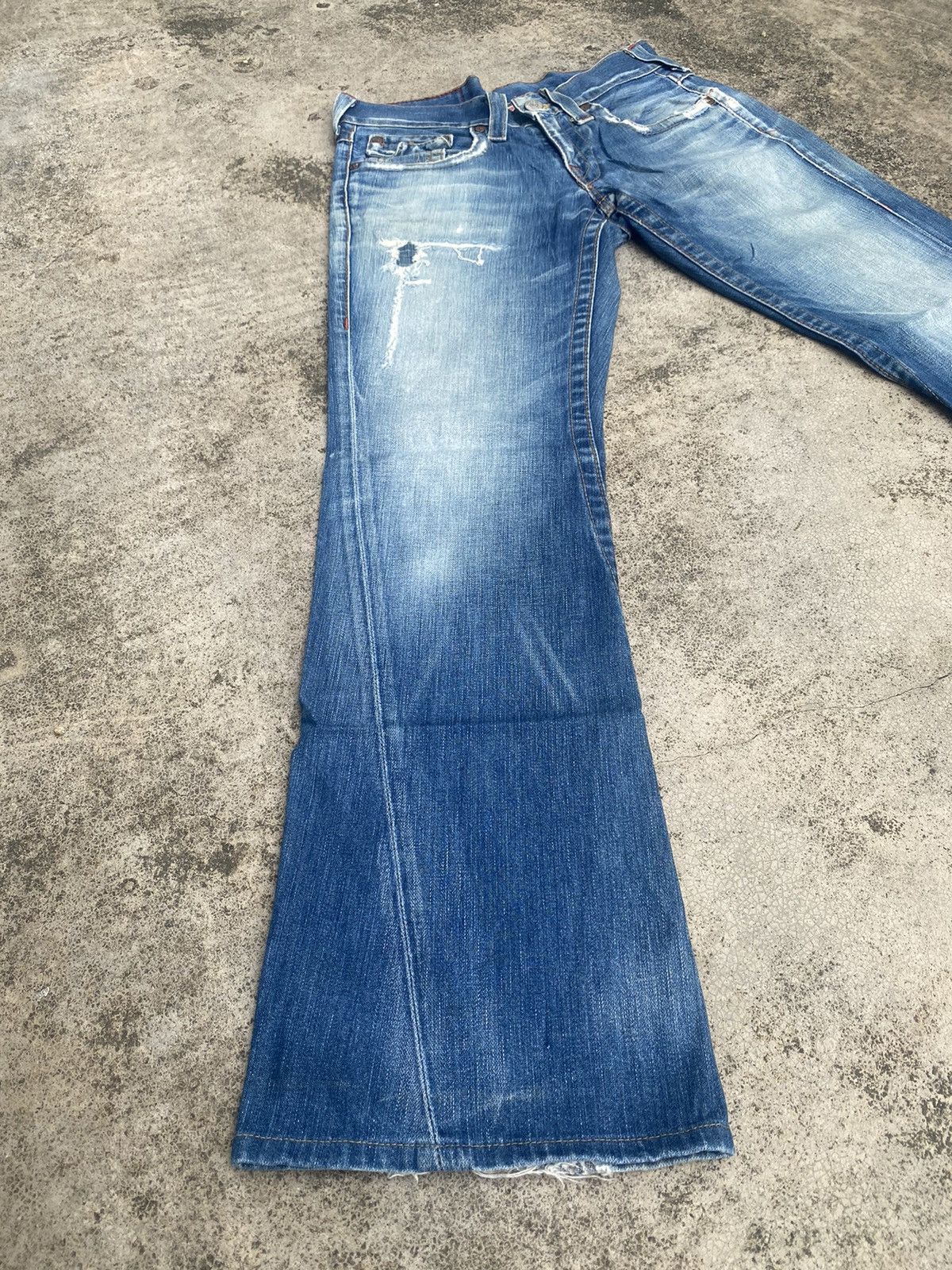 If Six Was Nine × Japanese Brand × True Religion Flare Jeans True Religion Distressed Bootcut Size US 33 - 1 Thumbnail