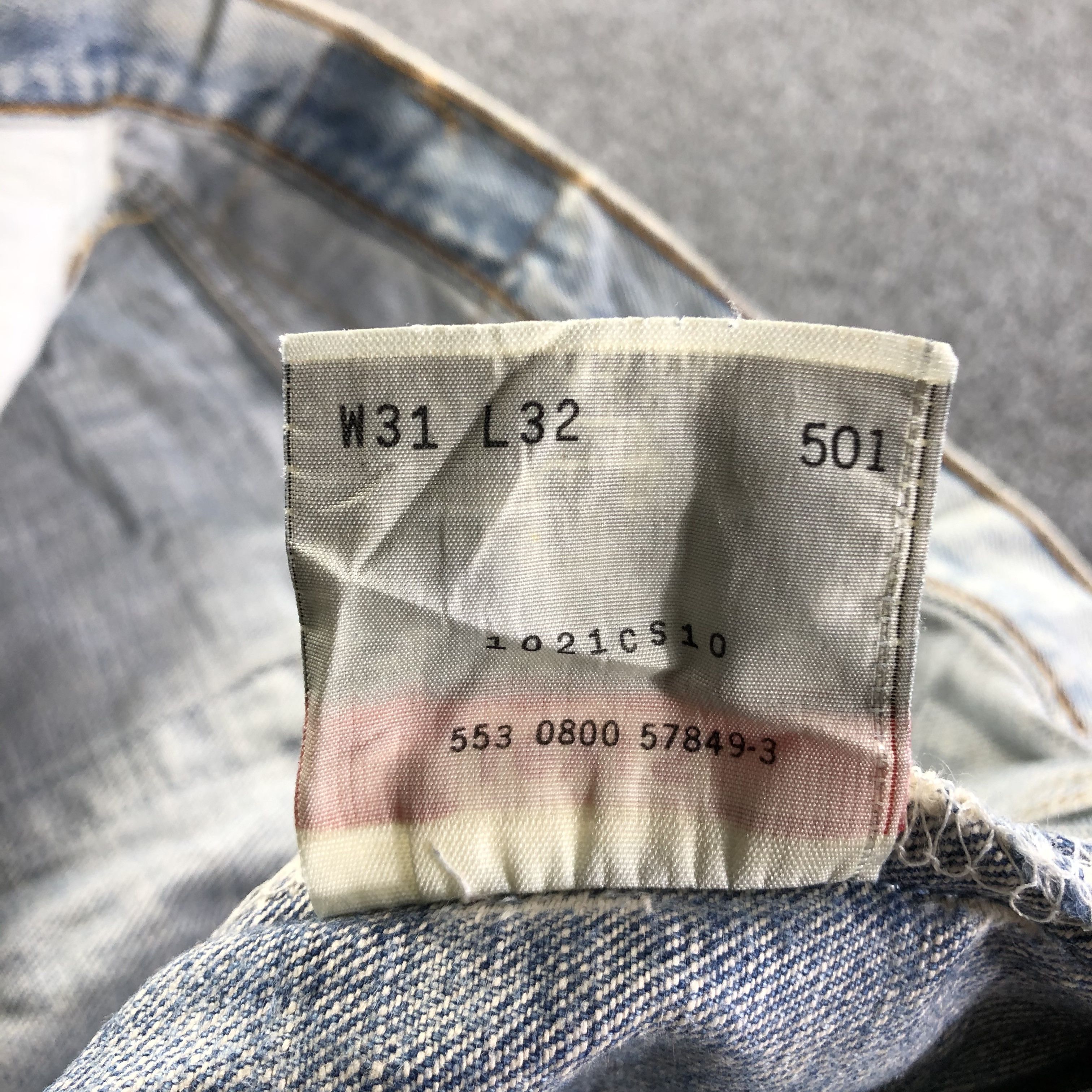 Levi's Vintage 90s Light Wash Levis 501 Jeans-J3803 Size US 30 / EU 46 - 11 Thumbnail