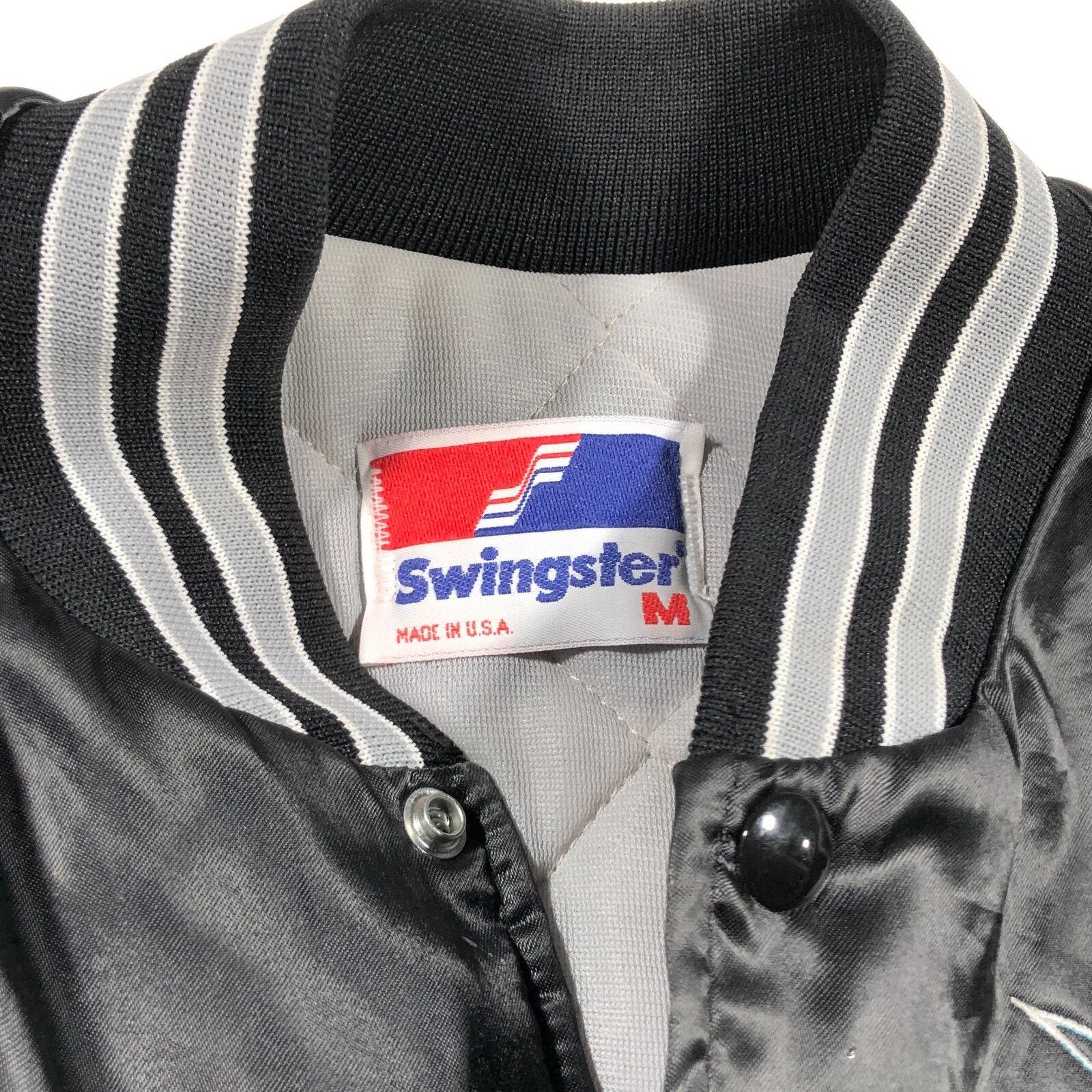 NHL × Swingster × Vintage Vintage NHL San Jose Sharks Swingster Black Satin Jacket Size US M / EU 48-50 / 2 - 5 Thumbnail