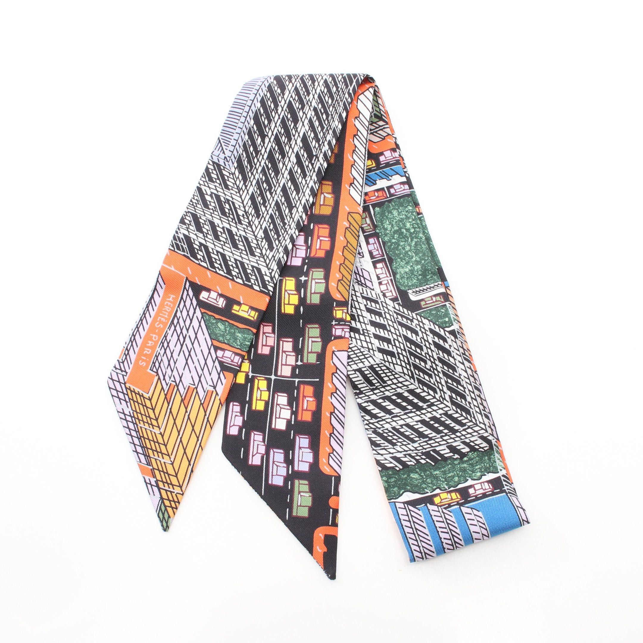 Hermes Hermes Twilly Pantin City Ribbon Scarf Silk Multicolor Size ONE SIZE - 1 Thumbnail