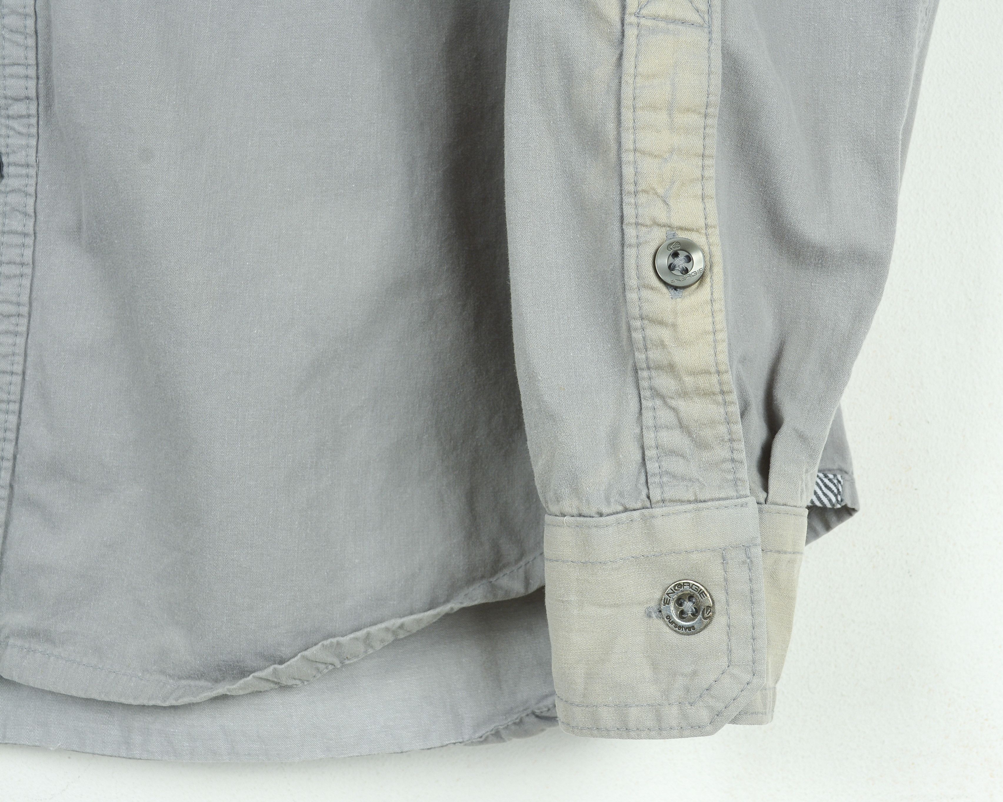 Energie Button Up Shirt Denim Grey Long Sleeved Casual Cotton Top Size US M / EU 48-50 / 2 - 4 Thumbnail