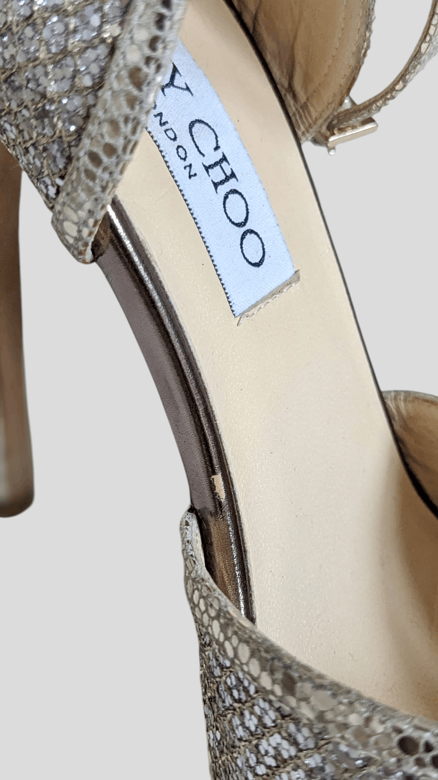 Jimmy Choo Jimmy Choo Glitter Strappy High Heel Sandals – Size 37.5 Size US 7.5 / IT 37.5 - 9 Thumbnail