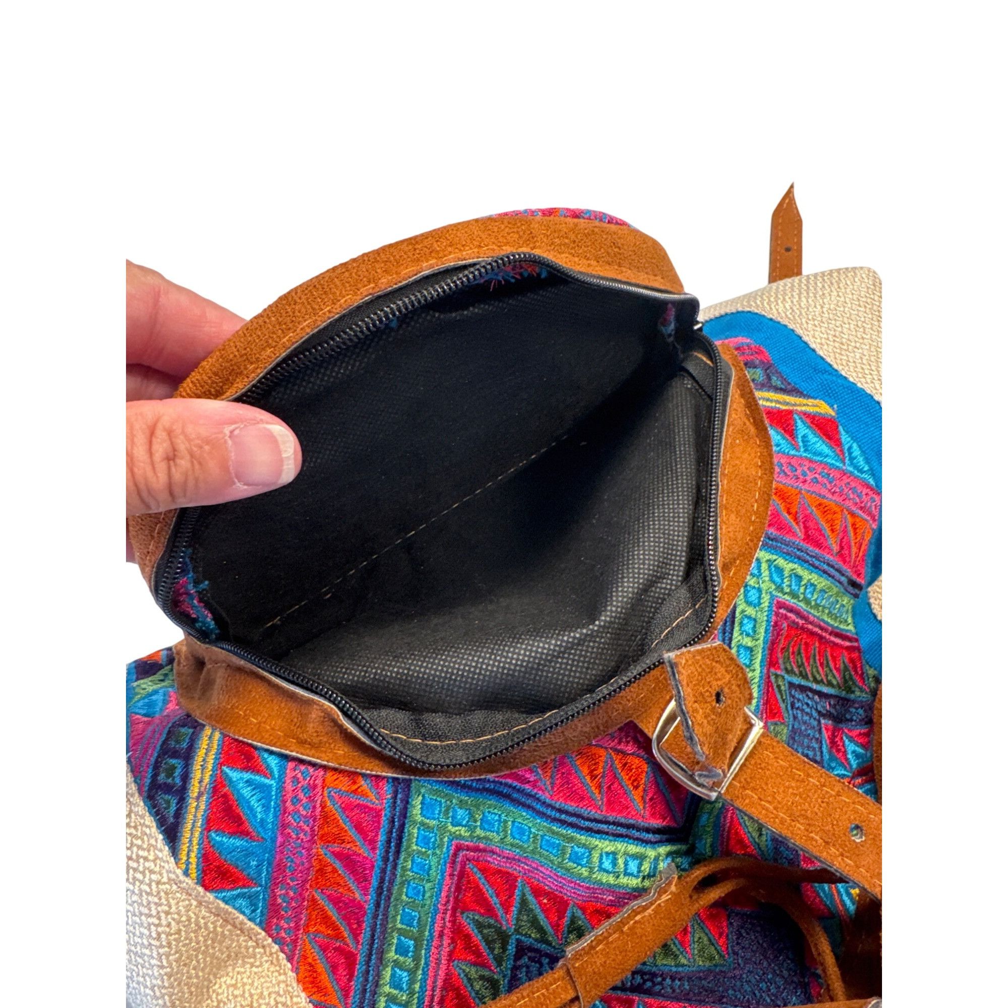 Other Colorful Geometric Pattern Hobo Backpack 15x13.5 Inches SKU Size ONE SIZE - 7 Thumbnail