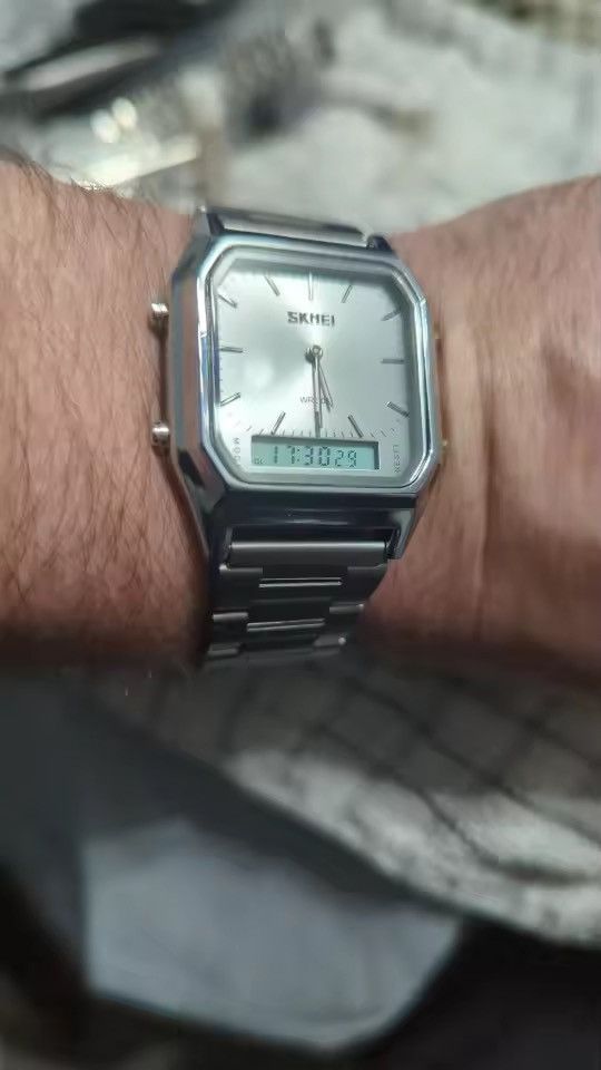 Jewelry Silver Dual Display Ana-Digi "Classic Tank" Watch Size ONE SIZE - 3 Thumbnail