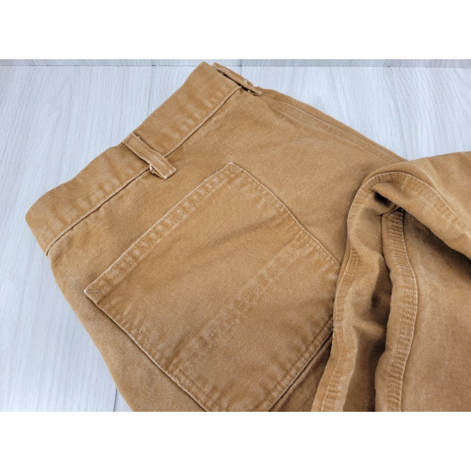 Carhartt VINTAGE Carhartt Pants, Carpenter Canvas, 42x32, Brown, 5-Pocket, Relaxed Fit, Zipper Closure, Cotton, Button/Loops, Workwear, Carhartt Size US 42 / EU 58 - 7 Thumbnail