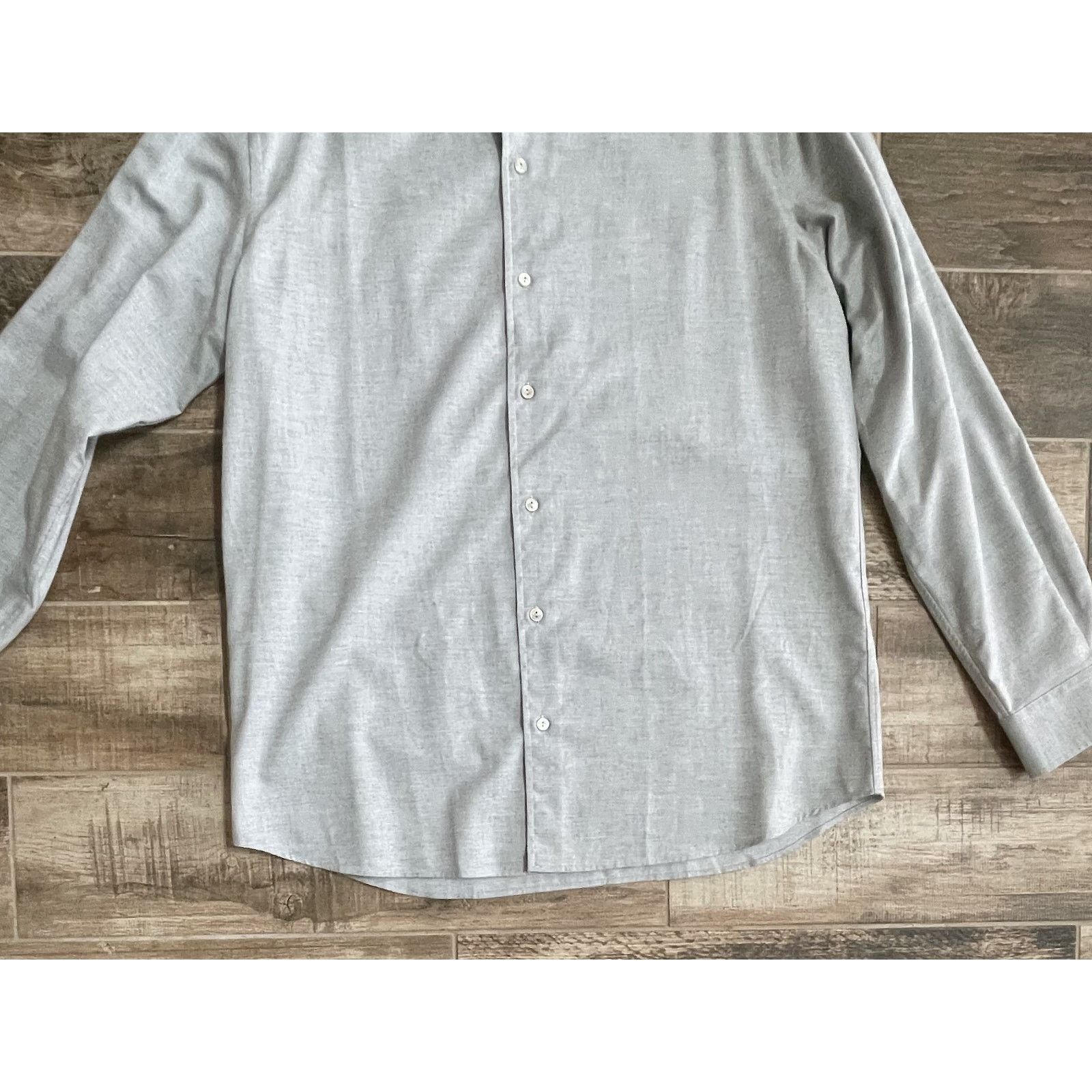 Agnona $1695 NWT Agnona Gray Cashmere Shirt Luxury Button Front 2XL Size US XXL / EU 58 / 5 - 3 Thumbnail