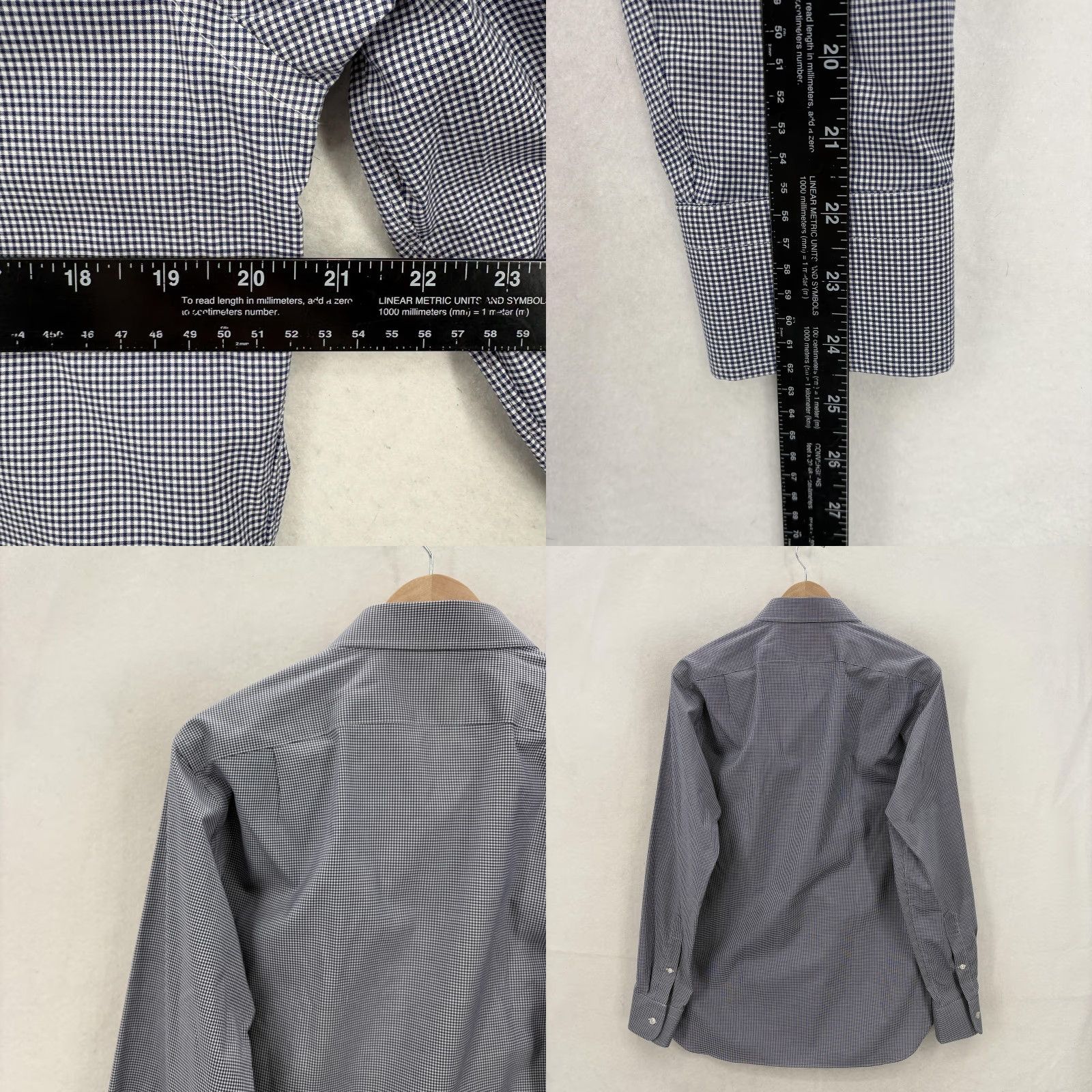 J.Crew J.CREW Ludlow Dress Shirt Mens 15.5 32/33 Blue Gingham Slim Stretch Business Shirt Size 42R - 8 Thumbnail