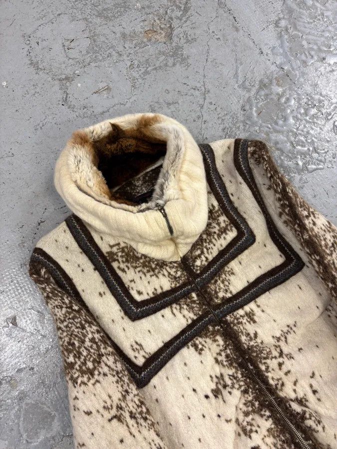 Roberto Cavalli FW1999 Roberto Cavalli Cow Print Fur Wool Jacket Size US L / EU 52-54 / 3 - 5 Thumbnail