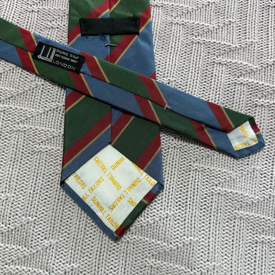 Alfred Dunhill Dunhill blue, red, and green striped silk tie Size ONE SIZE - 3 Thumbnail