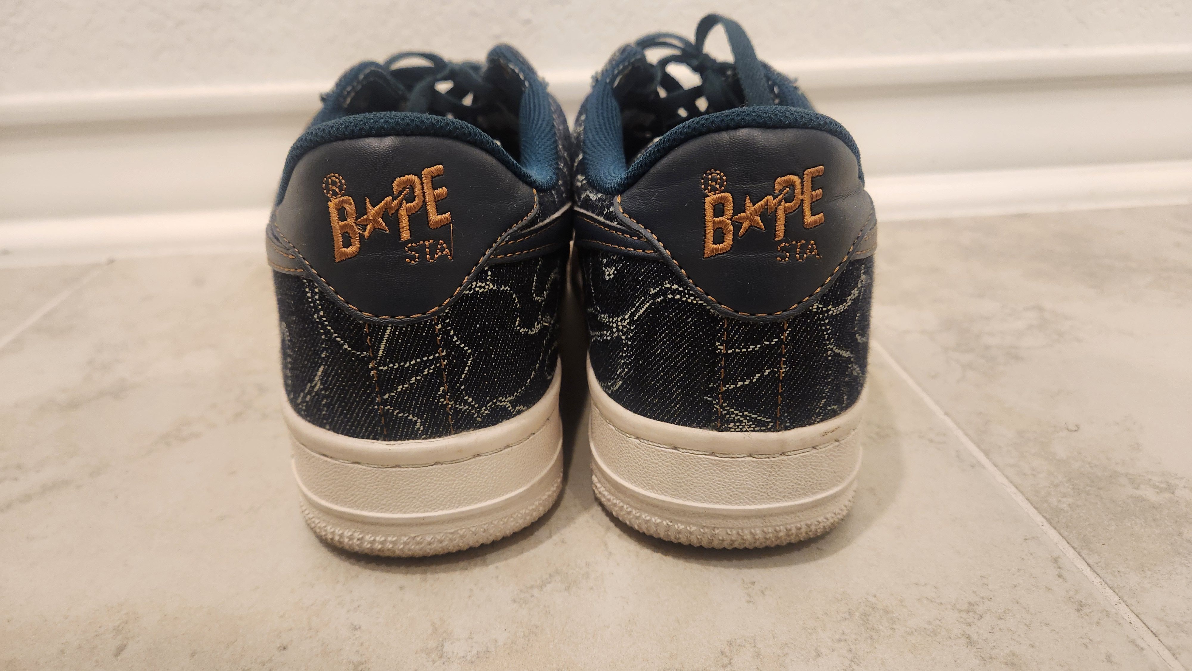 Bape OG Denim Bapestas Size US 10 / EU 43 - 5 Thumbnail