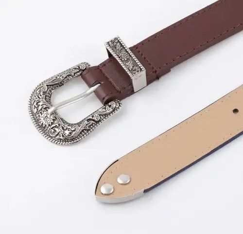 VIBE Retro Pin Buckle PU Leather Belt Size ONE SIZE - 7 Thumbnail