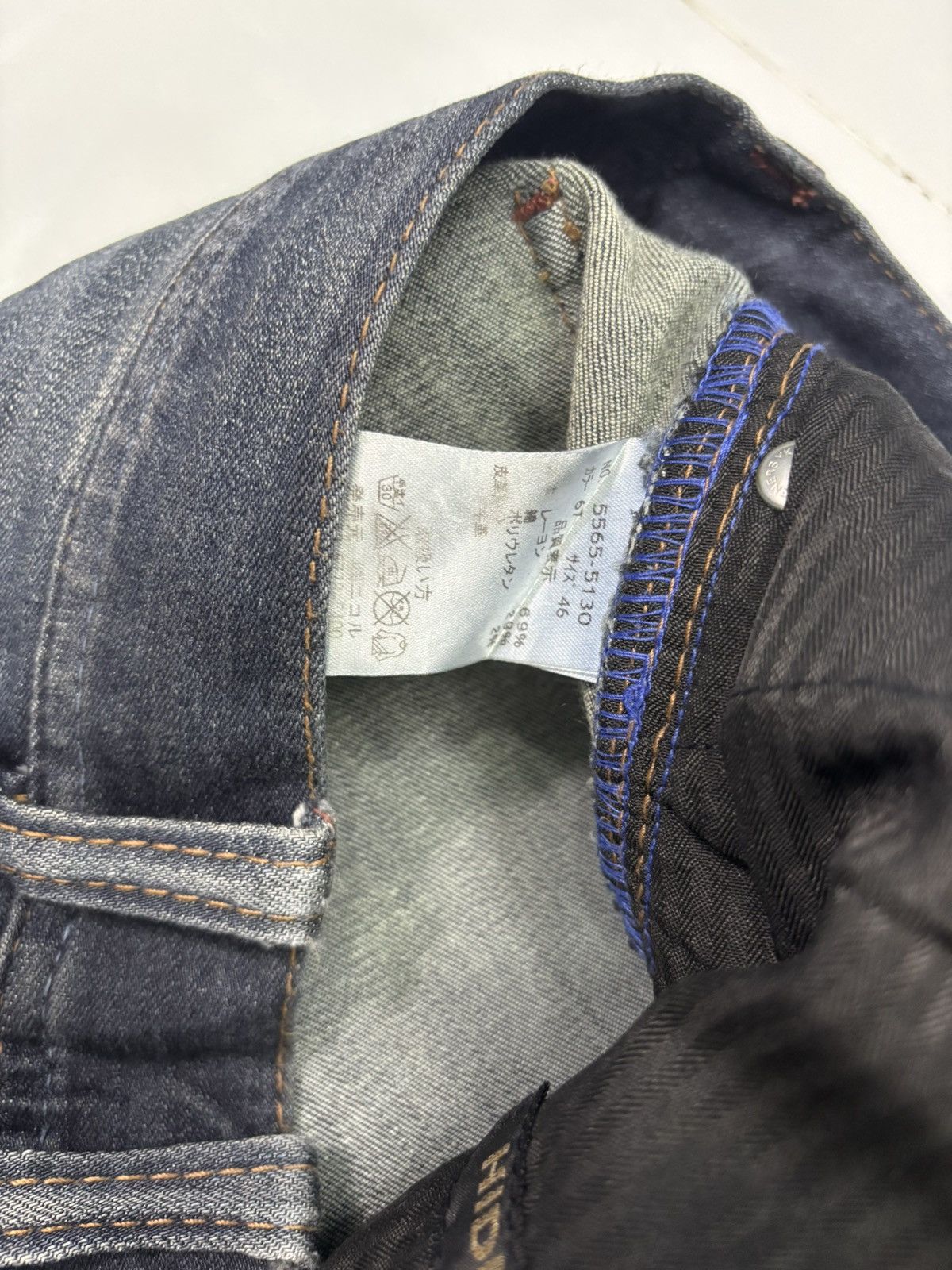 Nicole Club HIDEWAYS NICOLE Flare Slim Cut Dark Denim Distress Jeans Size US 32 / EU 48 - 11 Thumbnail