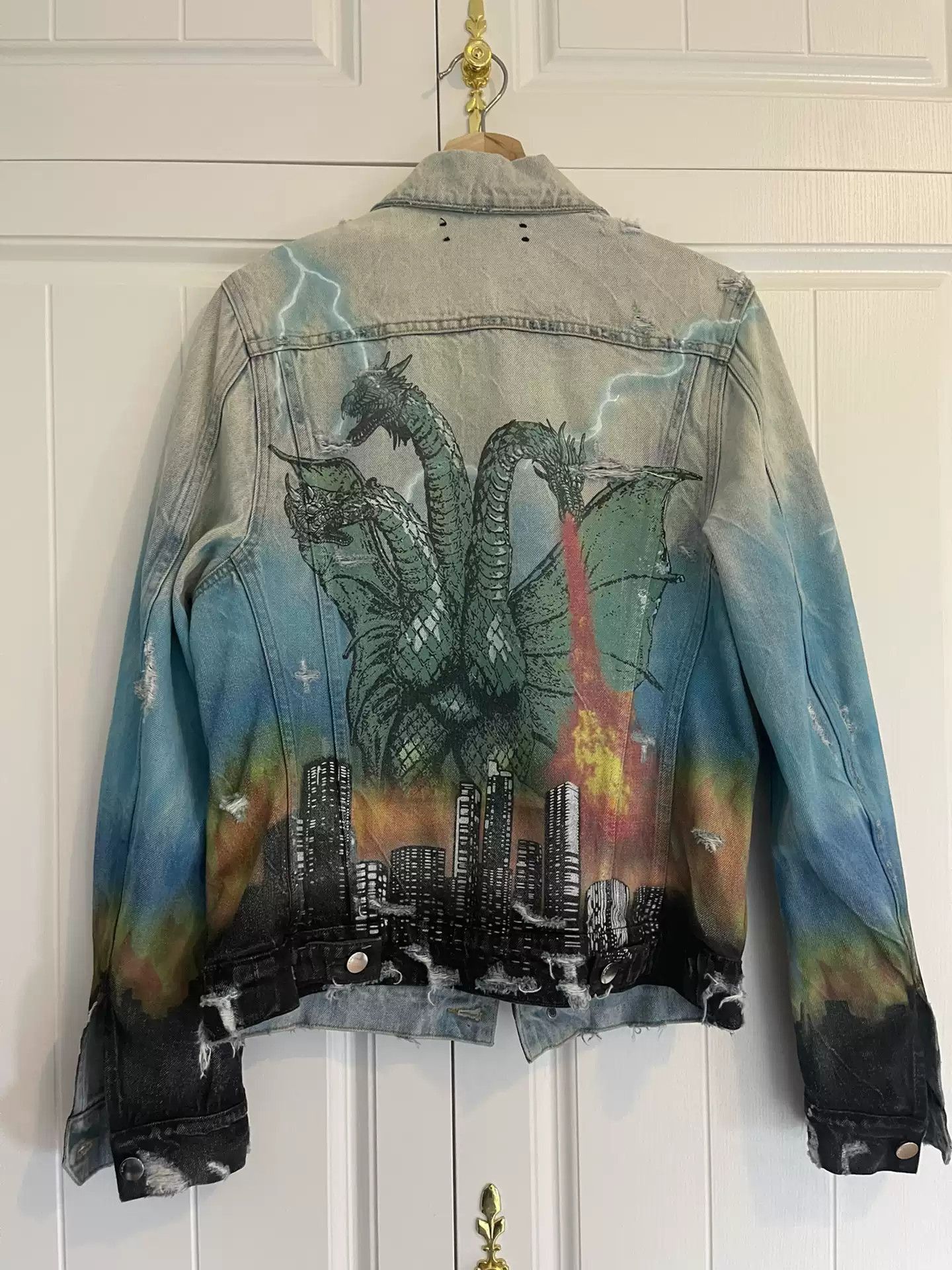 Amiri AMIRI Spit-Fire-Dragon Trucker JKT-2506 Size US S / EU 44-46 / 1 - 2 Thumbnail
