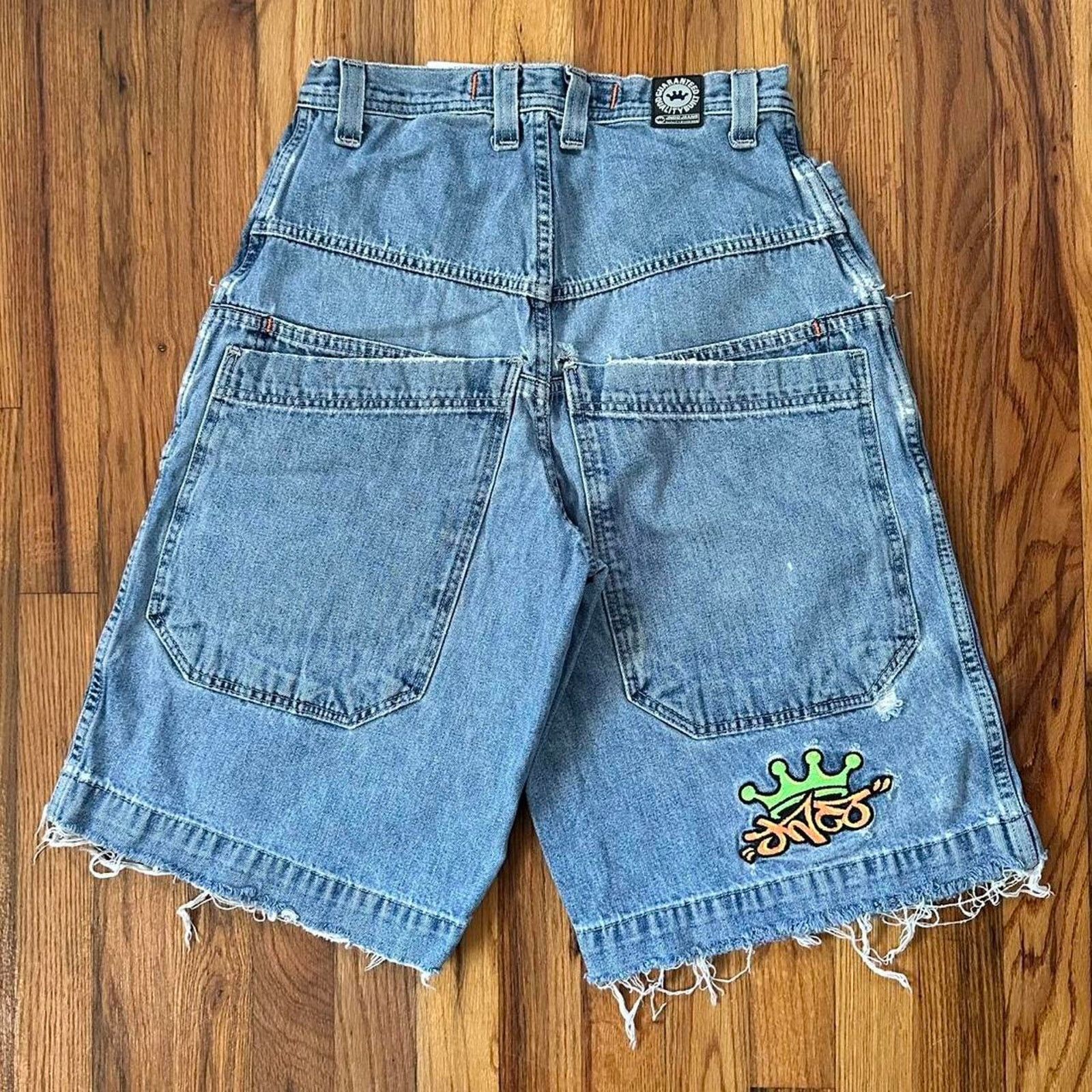 RARE JNCO Jorts Denim Jean Baggy Shorts Distressed 28