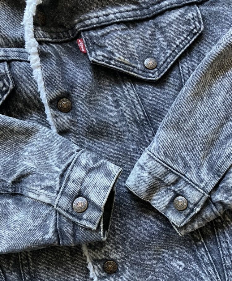 Levi's Vintage 80s Levi’s Sherpa Lined Denim Jacket Jean BLK Wash Size US M / EU 48-50 / 2 - 6 Thumbnail