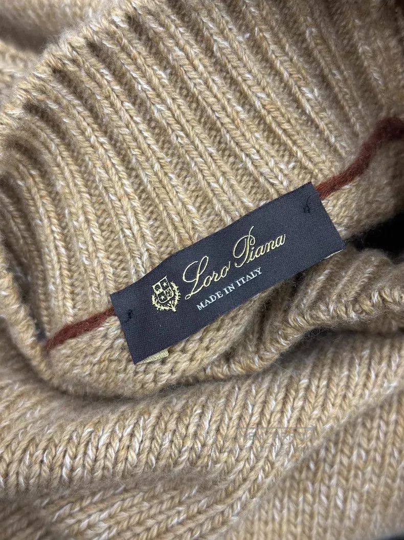 Loro Piana Loro Piana Khaki high neck cashmere sweater Size US M / EU 48-50 / 2 - 3 Thumbnail