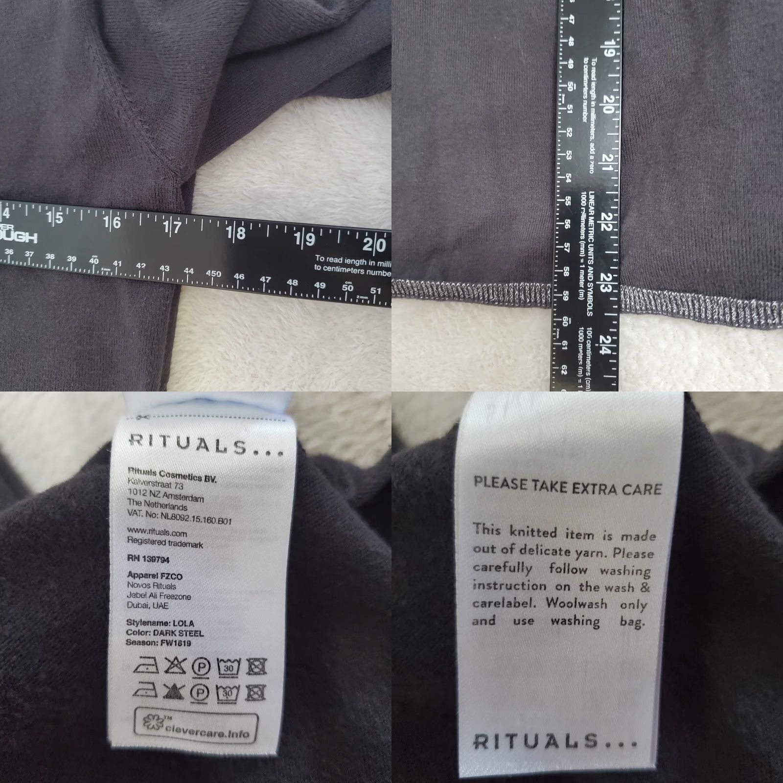 Vintage Rituals Cardigan Women S Gray Belted Metallic Silver Shawl Collar Pockets Lounge Shirt Size S / US 4 / IT 40 - 8 Thumbnail