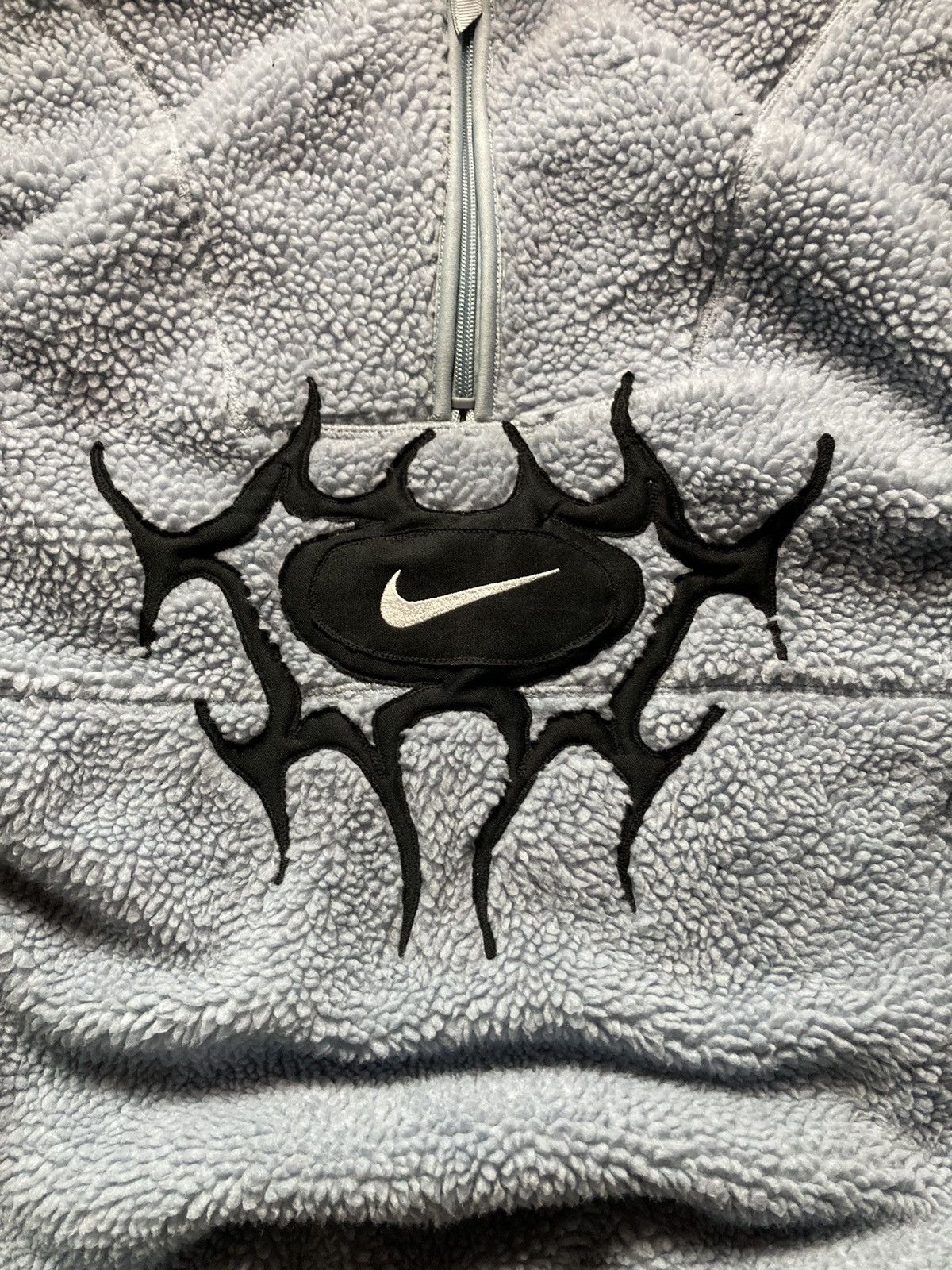 Nike × Vintage ⛩️Nike 1/3zip custom sherpa fleece vintage y2k biglogo blue Size US L / EU 52-54 / 3 - 4 Thumbnail