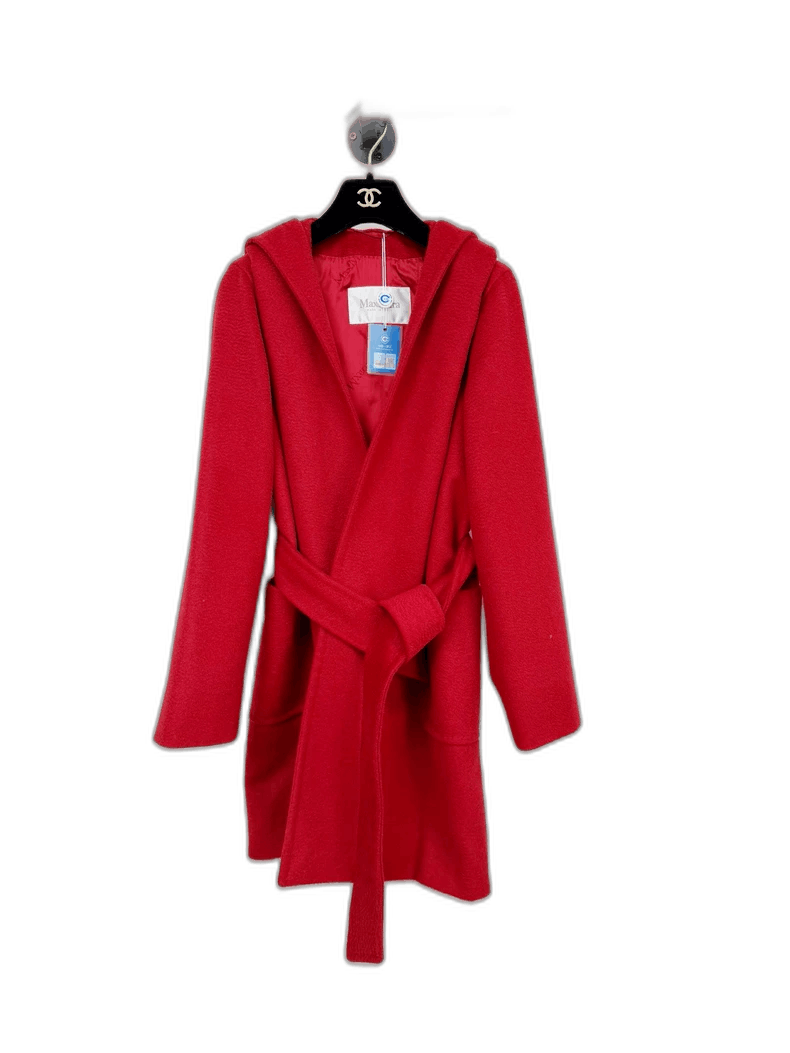 Max Mara Maxmara Red Hooded Coat Robe Size 38 Size M / US 6-8 / IT 42-44 - 1 Thumbnail