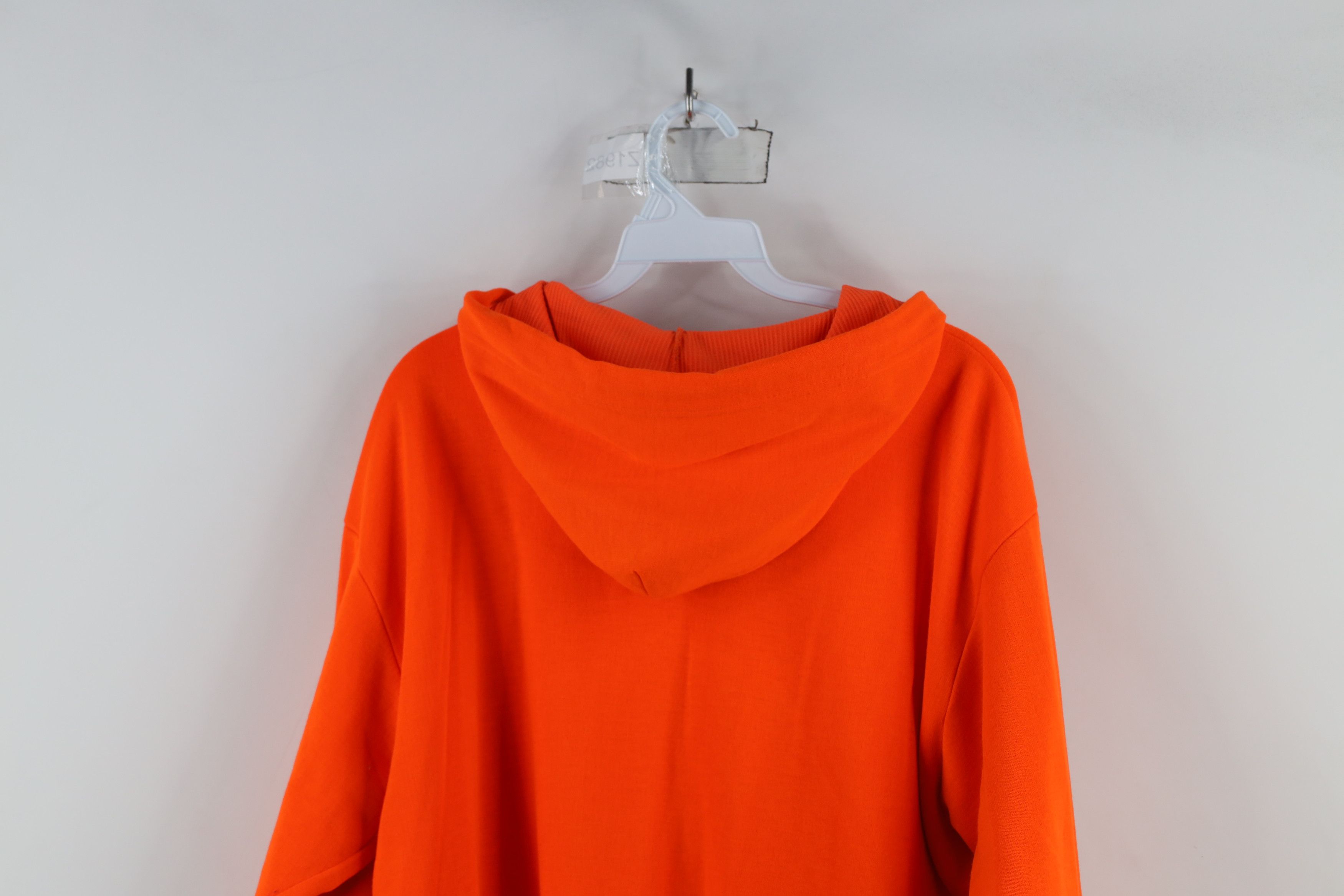 Vintage Vintage 70s 80s Streetwear Blank Zip Hoodie Blaze Orange USA Size US L / EU 52-54 / 3 - 13 Thumbnail