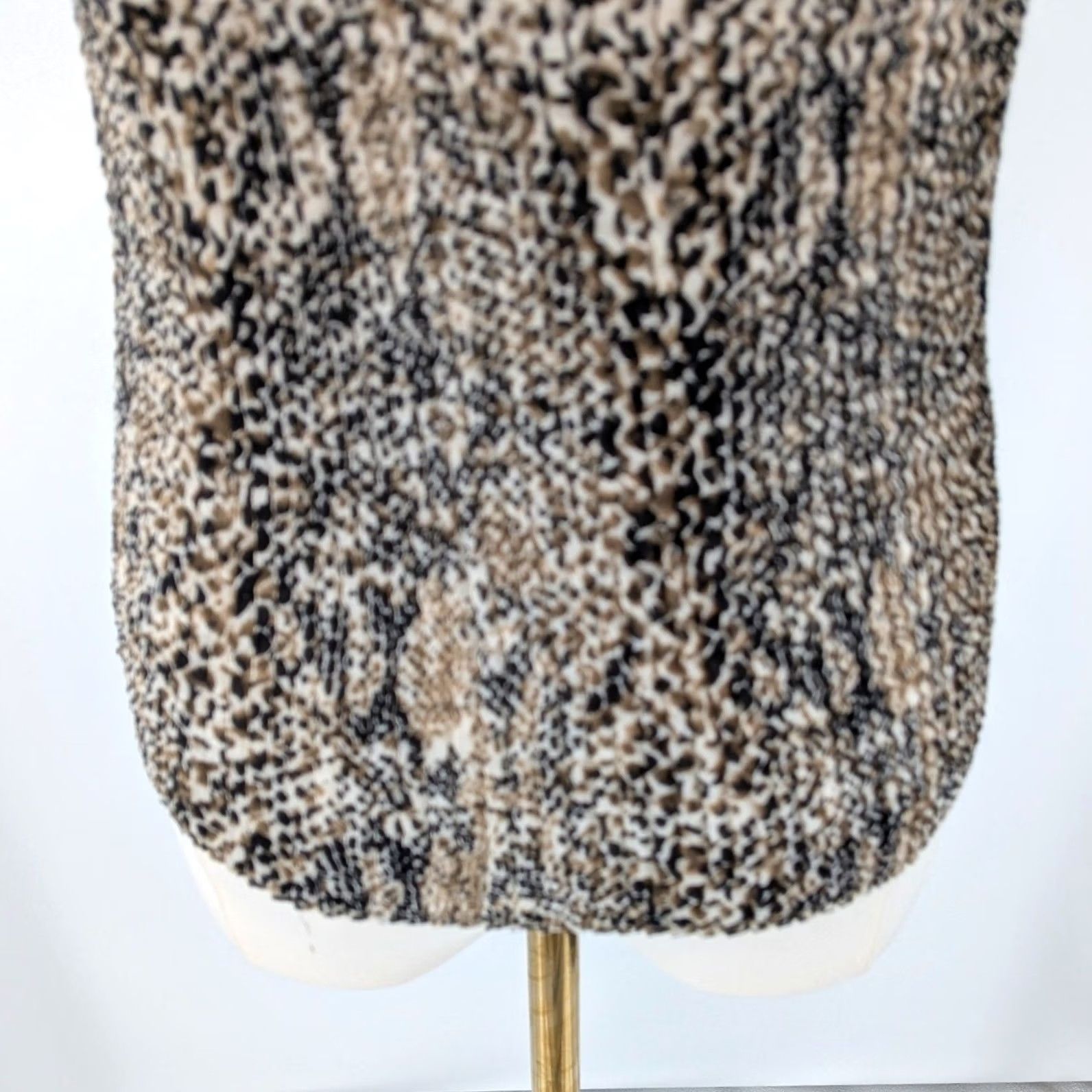 Vintage Nicola Animal Print Smocked Tank Top Fitted Stretch Neutral Leopard Cami S Womens Tank S Brown Size S / US 4 / IT 40 - 7 Thumbnail
