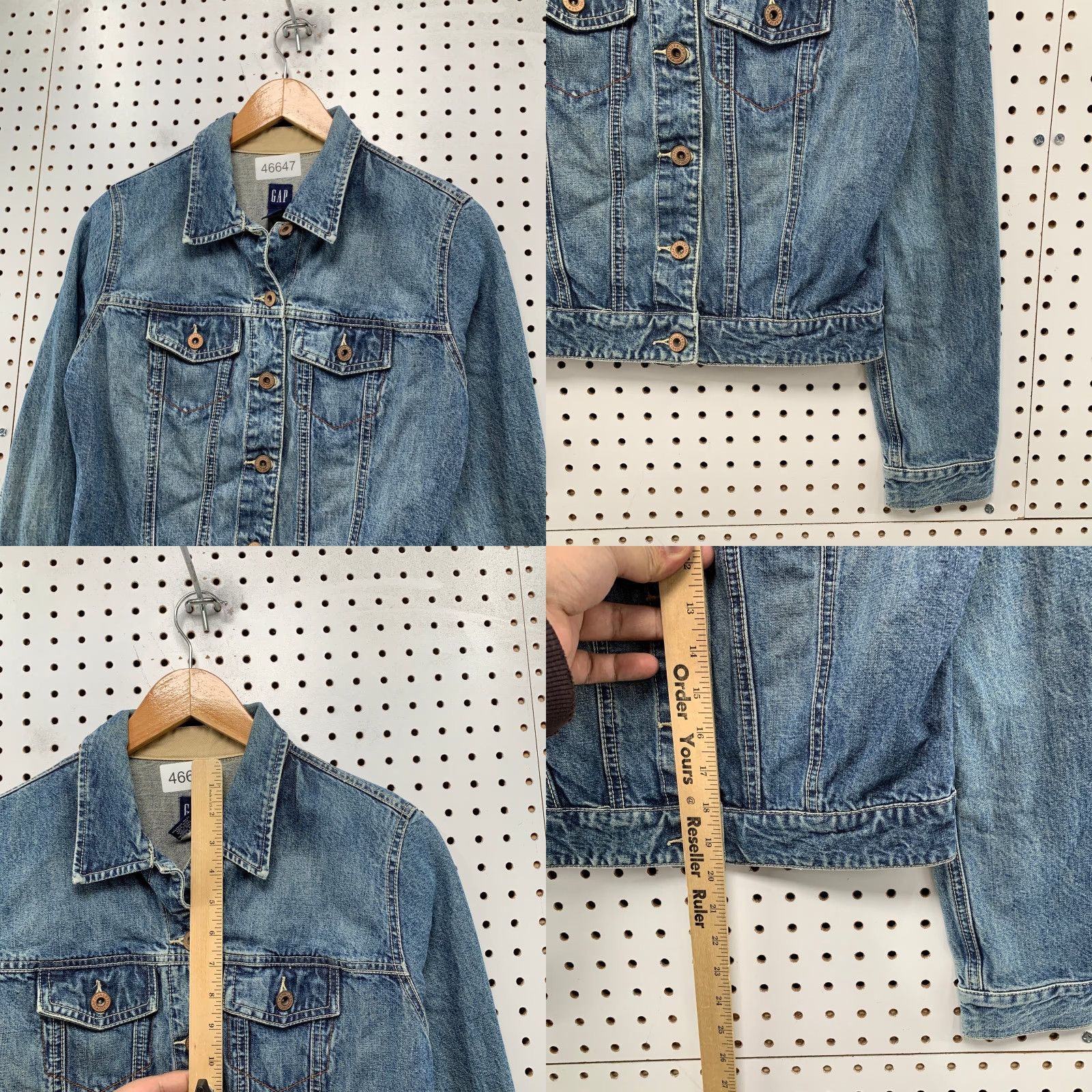 Gap VINTAGE Gap Denim Jacket Womens XS Blue Trucker Y2K Punk Biker XS Womens Jacket Denim Blue Punk Biker 1980s 1990s Gap Size XS / US 0-2 / IT 36-38 - 8 Thumbnail