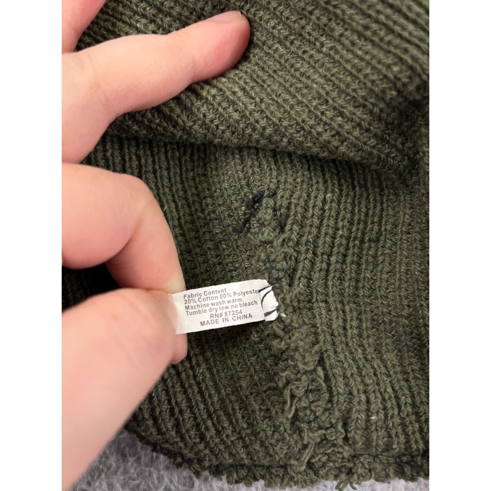 Vintage Beanie Hat Men Adult One Size Green Knit Cotton Polyester Blend Winter Snowboard Clothing Snowboard Ski Accessories Size ONE SIZE - 5 Thumbnail