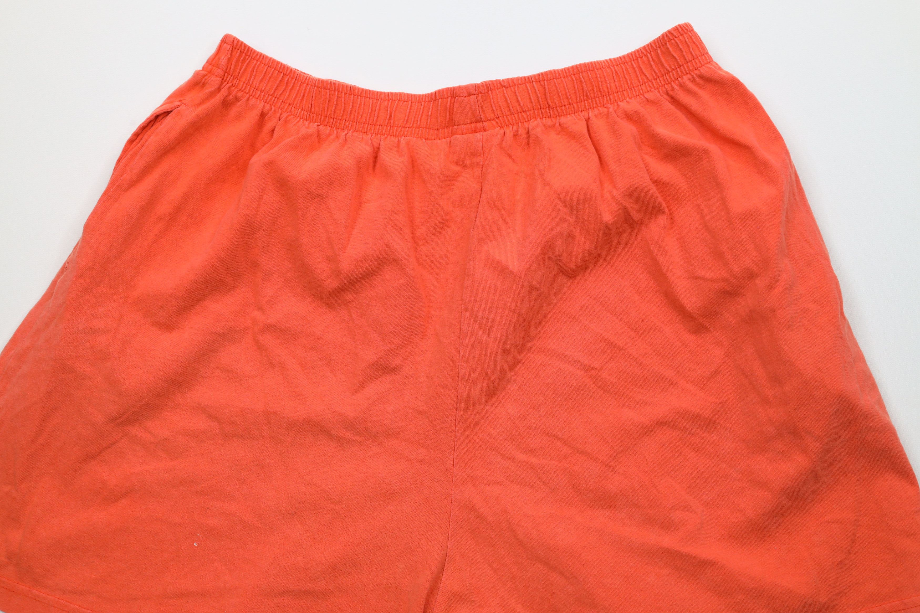 Disney × Vintage Vintage 90s Disney Mickey Mouse Shorts Orange Cotton USA Size 32" / US 10 / IT 46 - 13 Thumbnail