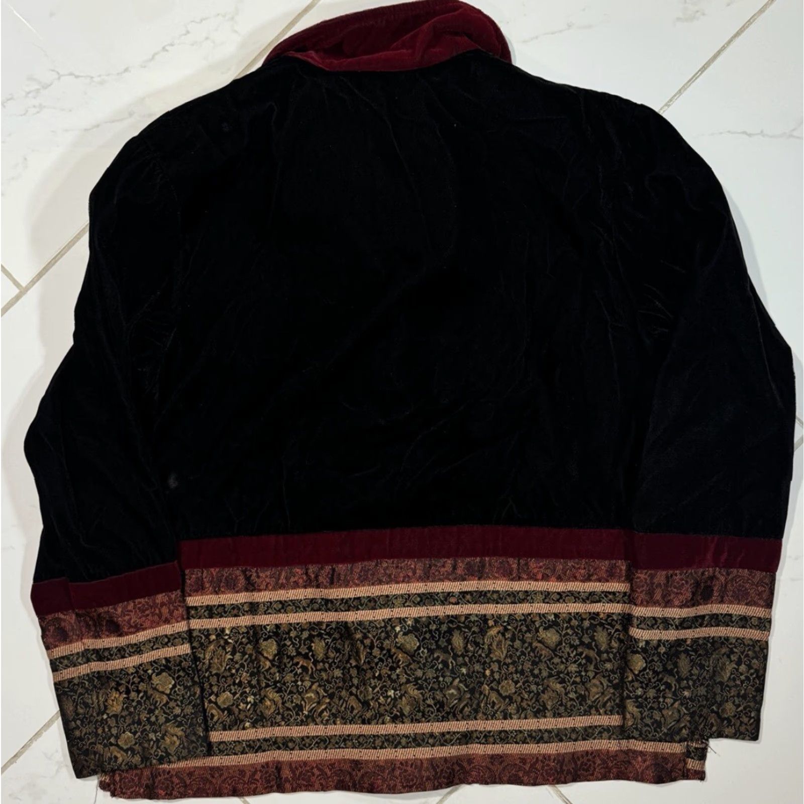 Coldwater Creek VINTAGE Coldwater Creek Velour Button Up Shirt Women M Black Size M / US 6-8 / IT 42-44 - 6 Thumbnail