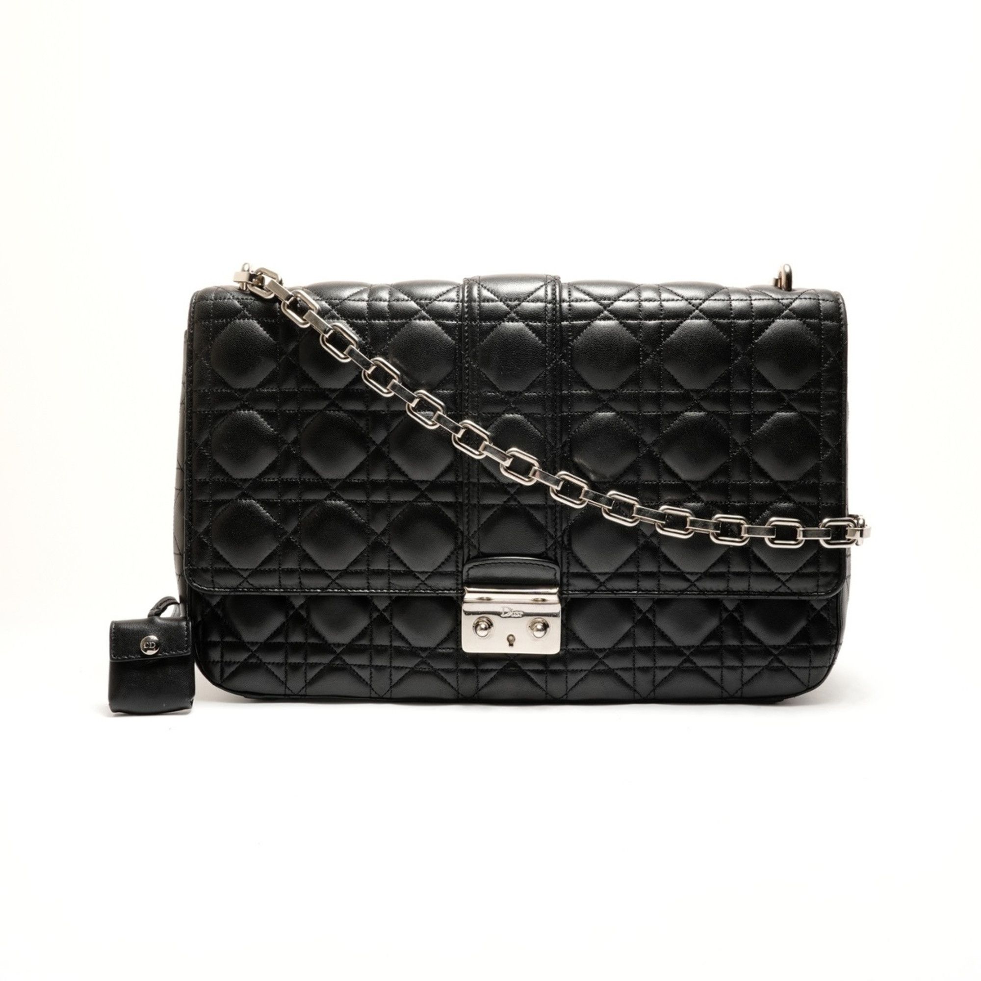 Dior Christian Dior Cannage Leather New Rock Chain Large Shoulder Bag in Black (WS25906) Size ONE SIZE - 1 Thumbnail