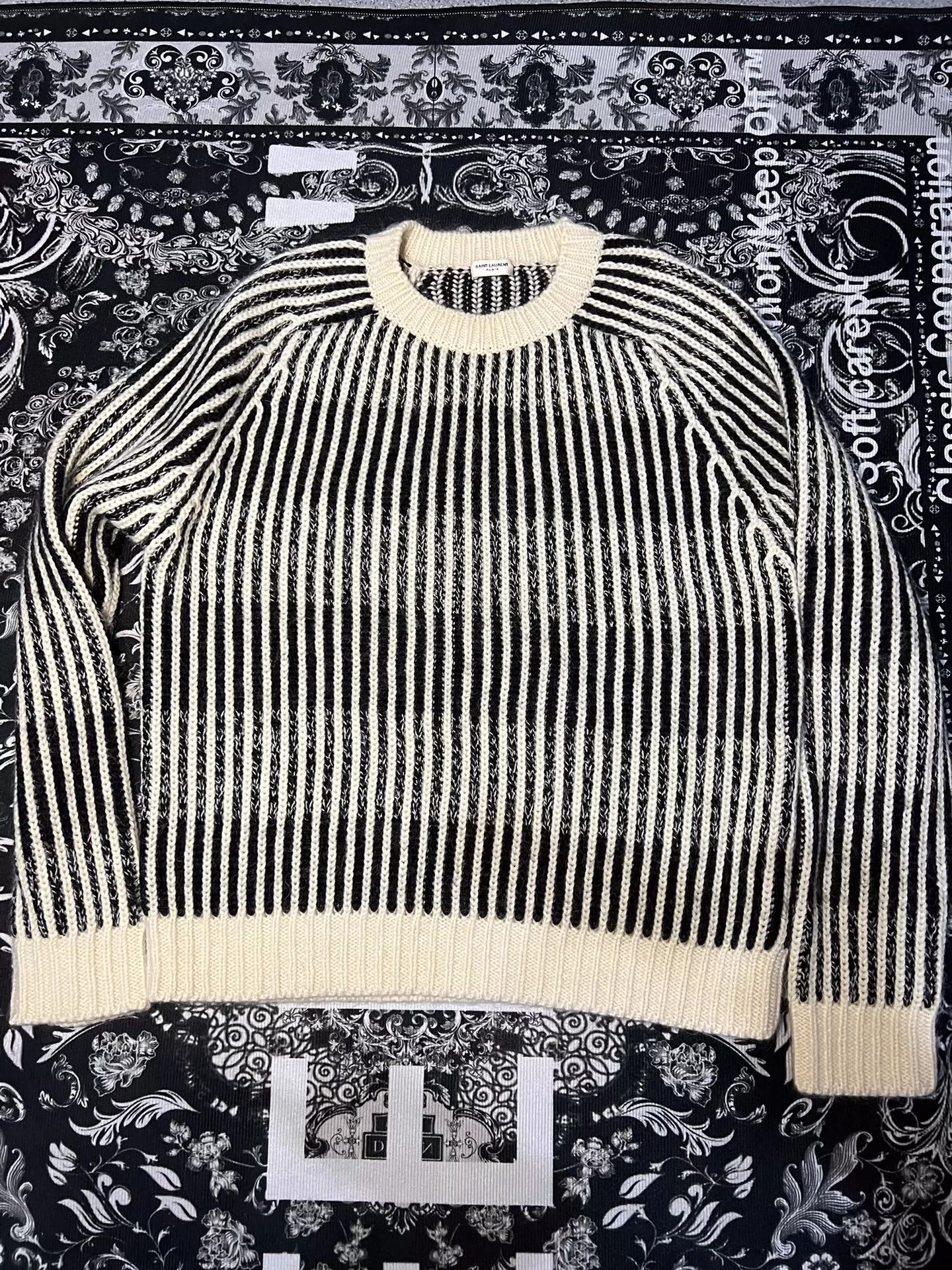 Saint Laurent Paris Saint Laurent Paris Cashmere striped sweater Size US L / EU 52-54 / 3 - 1 Thumbnail