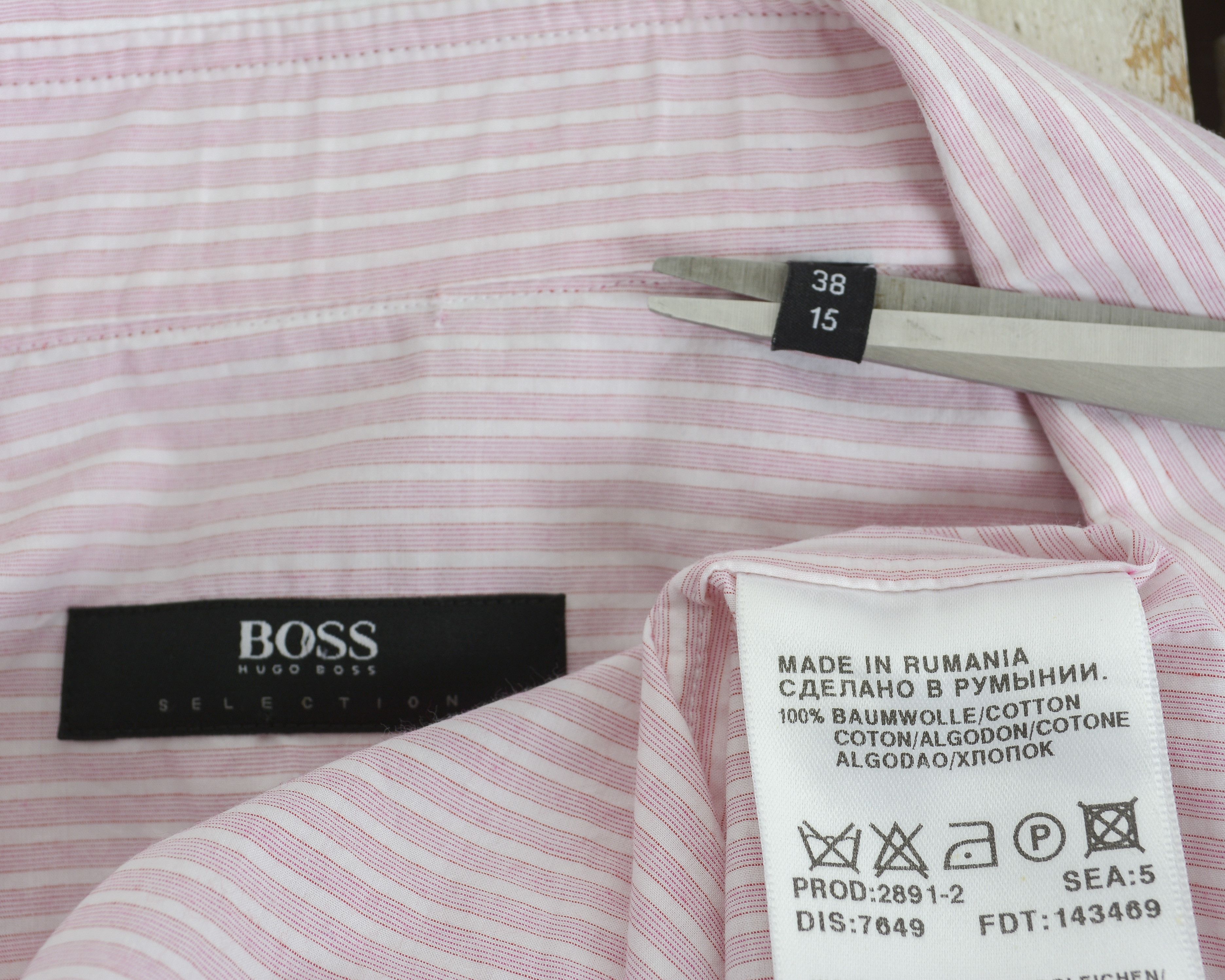 Hugo Boss Men Selection Formal Shirt 15" UK 38 US Casual Pinstriped S Size US S / EU 44-46 / 1 - 4 Thumbnail