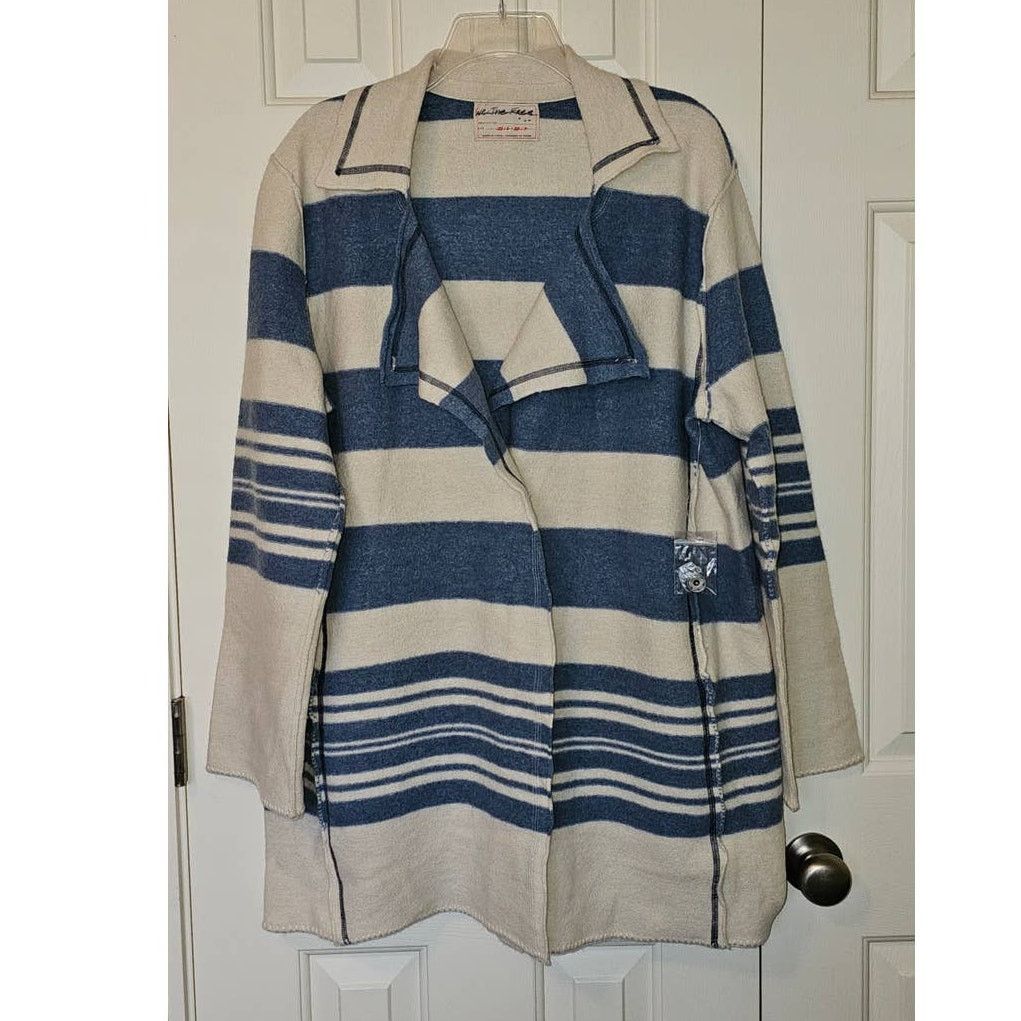 Free People New FREE PEOPLE We The Free Acadia Cardi WOOL $368 XS/S Blue Size S / US 4 / IT 40 - 3 Thumbnail