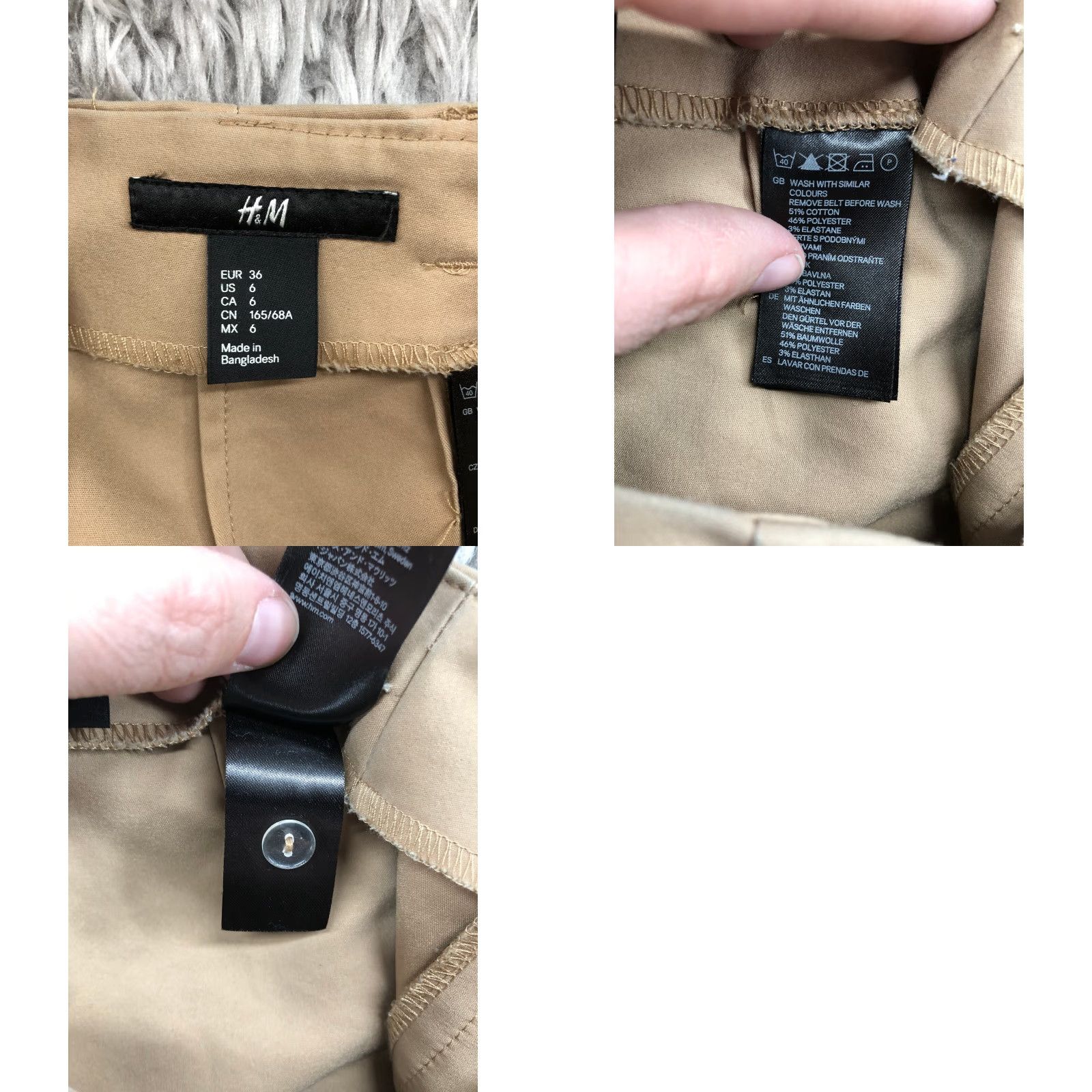 H&M H&M Skirt Womens Midi Mini Beige Cotton Logo 6 Juniors Button Pockets? Size 28" / US 6 / IT 42 - 8 Thumbnail