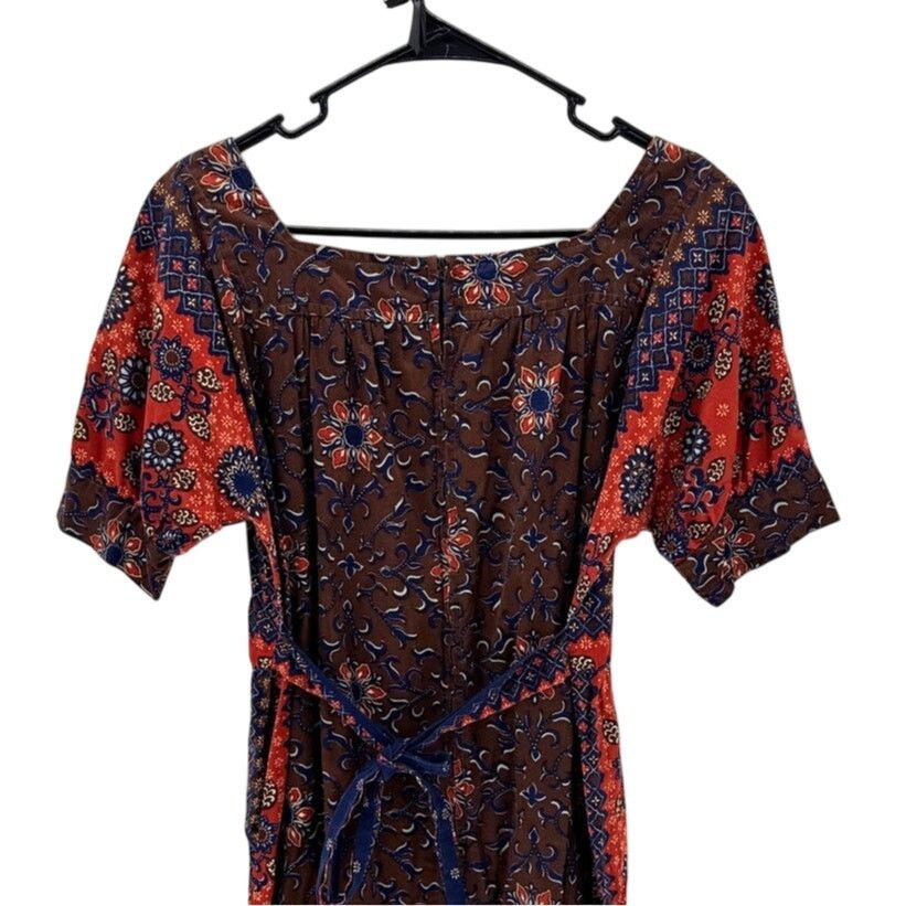 Vintage Vintage 70's Floral Print Maxi Tie Back Dress sz L bohemian Size L / US 10 / IT 46 - 6 Thumbnail
