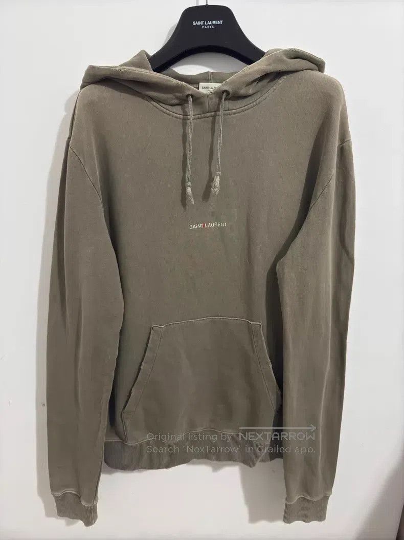 Saint Laurent Paris Saint Laurent Paris Olive Green Faded Destroyed Hooded Log Size US S / EU 44-46 / 1 - 1 Thumbnail