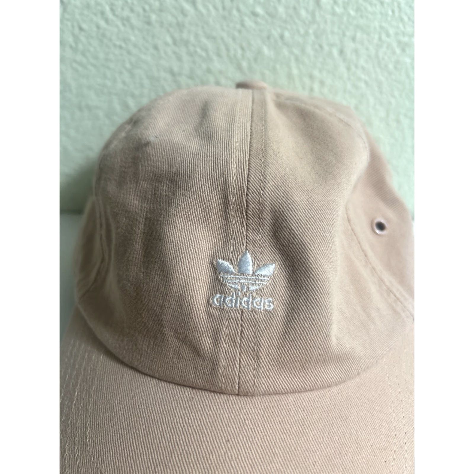 Adidas Adidas Originals Women's Pearl Pink Relaxed Mini Logo Adjustable Baseball Cap | Pink Knit Cotton Adjustable Adults Womens Cap Size ONE SIZE - 3 Thumbnail
