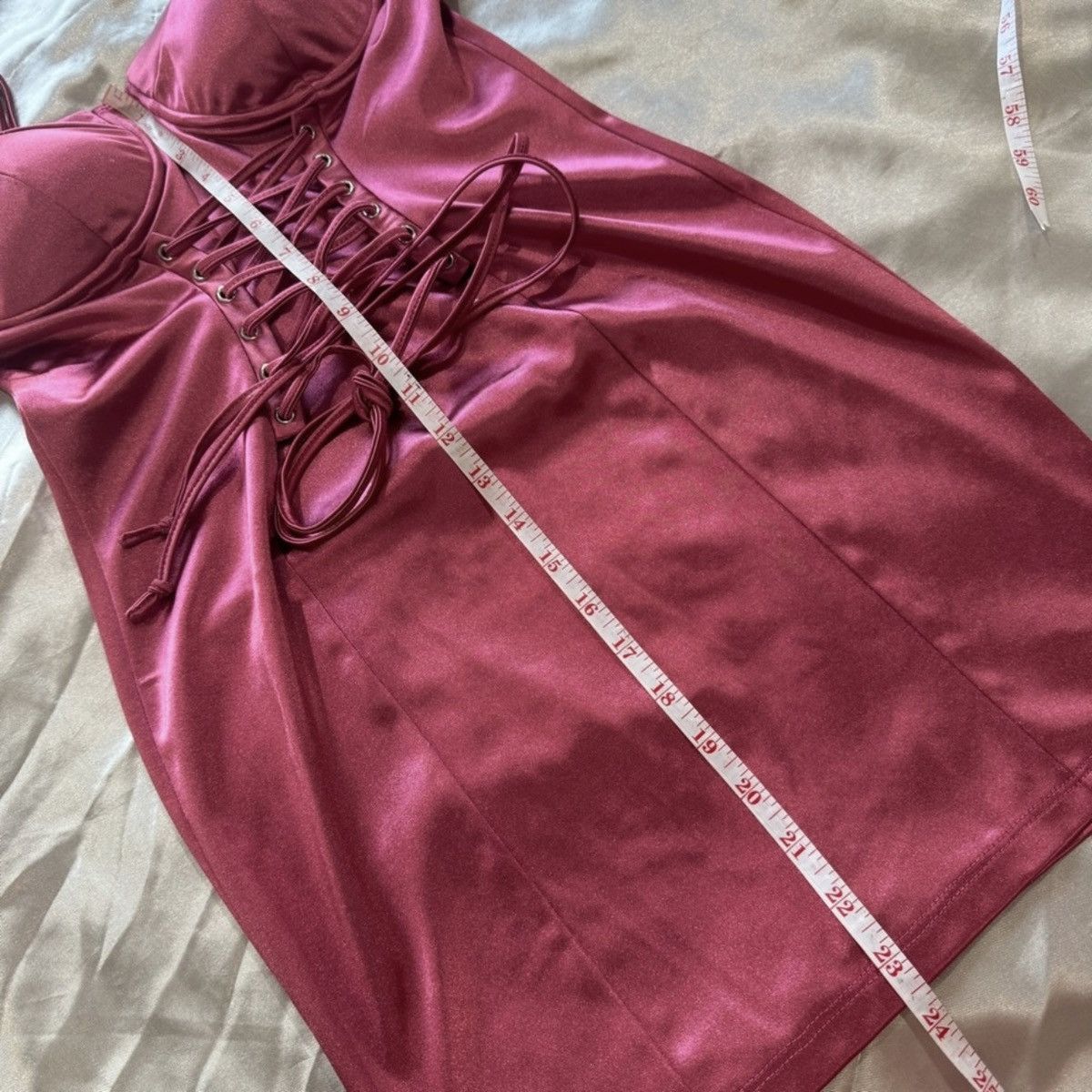Forever 21 Pink Satin Corset Mini Dress Size S / US 4 / IT 40 - 4 Thumbnail