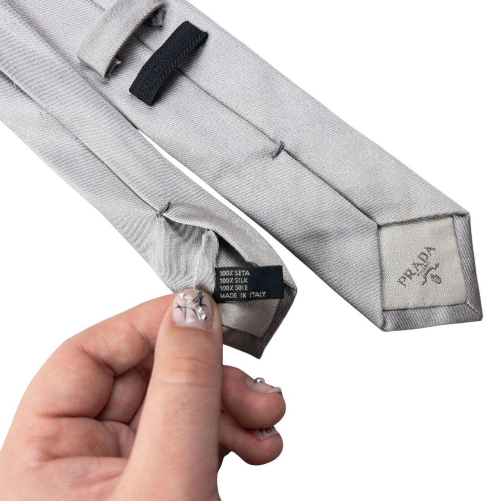 Prada Vintage 2000s Prada Skinny Silk Tie Size ONE SIZE - 7 Thumbnail