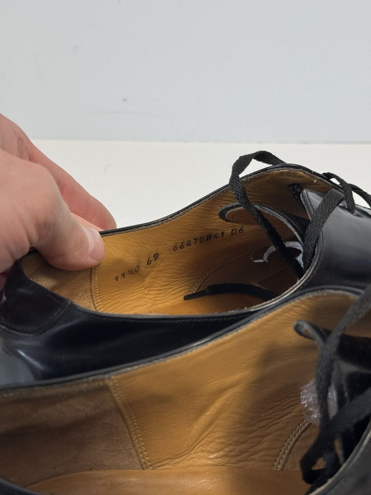 Barker Barker England Black Leather Derby Dress Shoes Size 11.5 Size US 11.5 / EU 44-45 - 10 Thumbnail