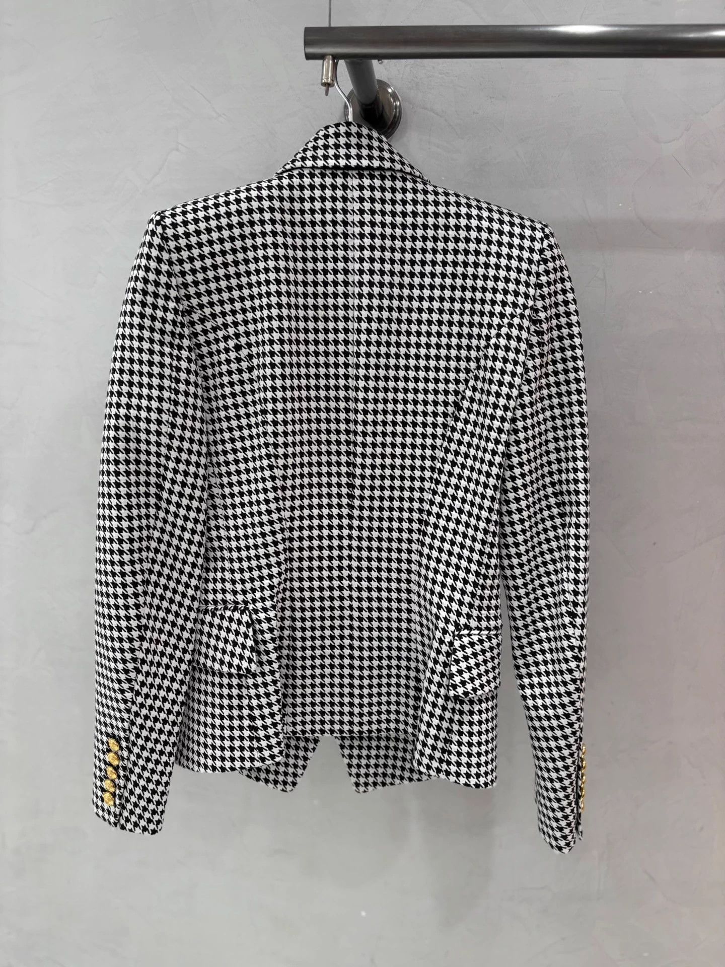 Balmain BALMAIN Cinched Houndstooth Blazer BW Deadstock Size XS / US 0-2 / IT 36-38 - 6 Thumbnail