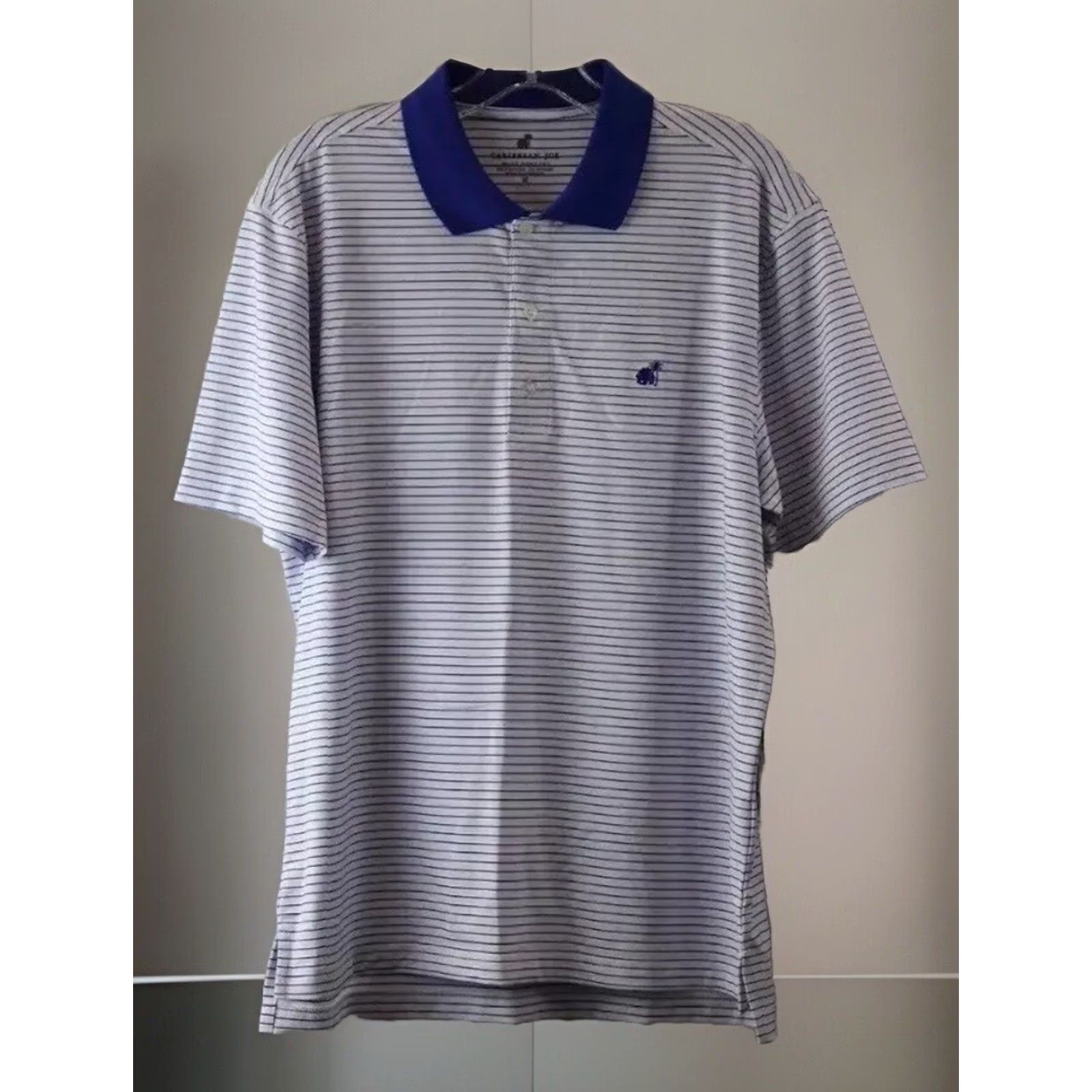 Vintage NEW Caribbean Joe Polo Shirt Striped Blue Size M Men Size US M / EU 48-50 / 2 - 2 Thumbnail