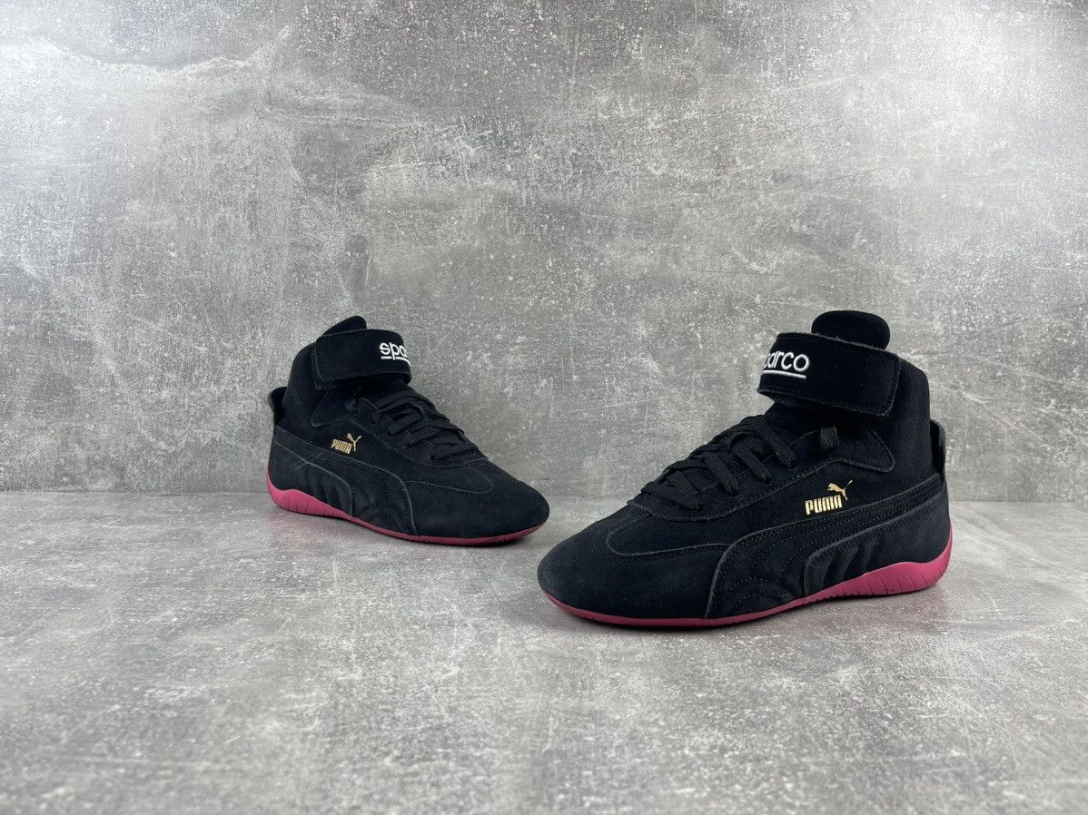 Puma × Vintage Vintage PUMA Women's Sparco Driver Suede Black Hi Sneakers Size US 7.5 / IT 37.5 - 4 Thumbnail