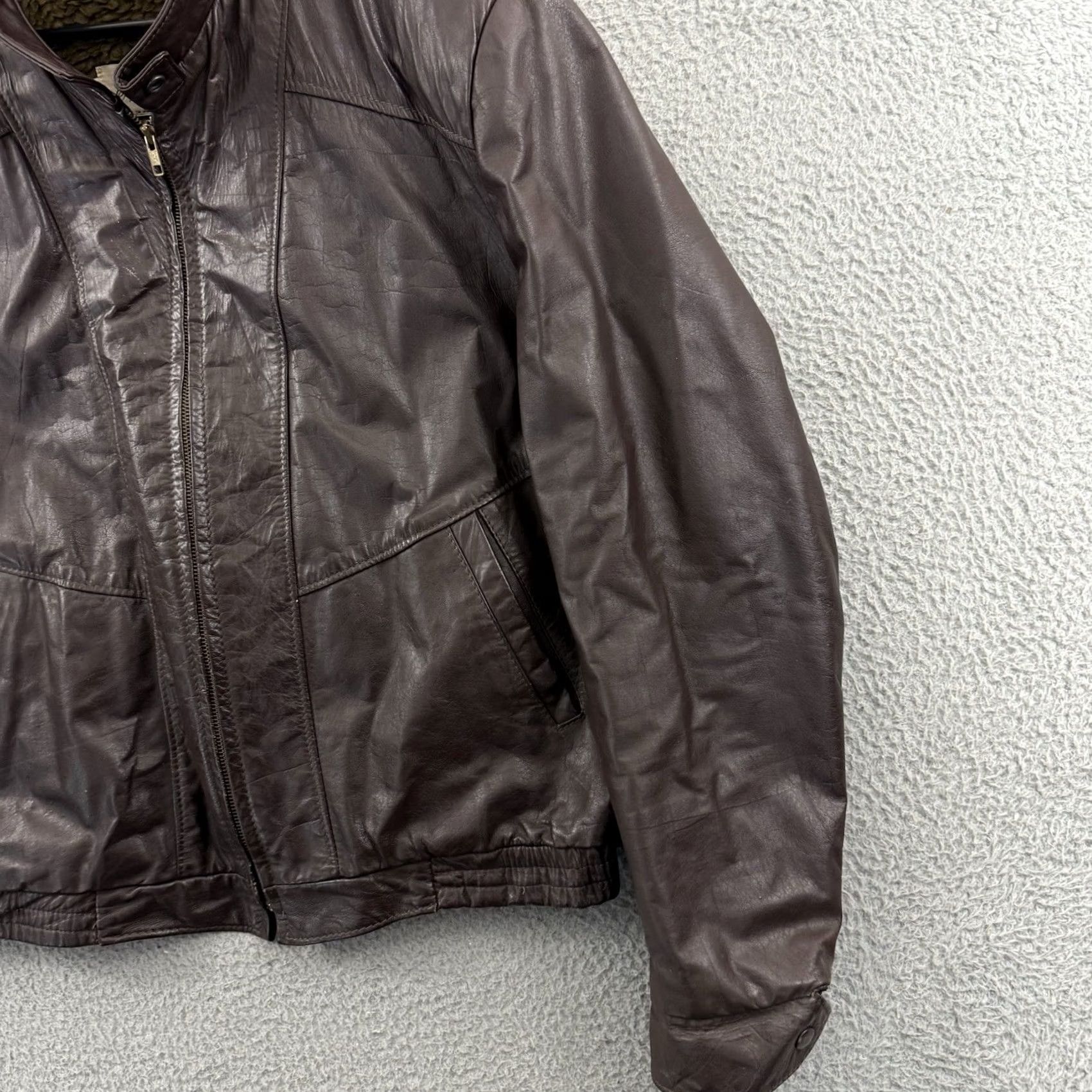 Vintage VINTAGE Jean Pierre Leather Jacket Men’s XL Brown 80s Biker Grunge Lined Moto Jacket Size US 36 / EU 52 - 5 Thumbnail