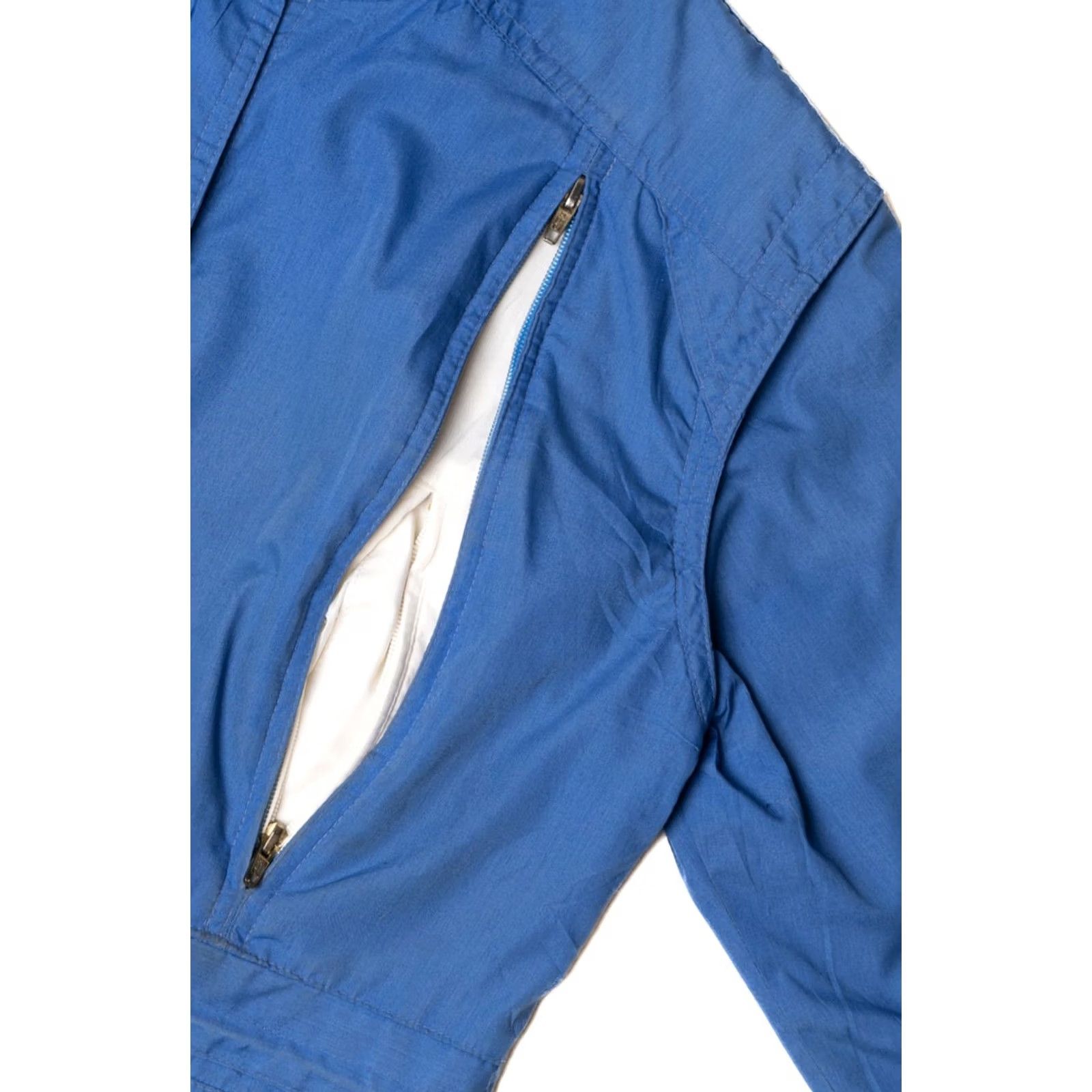 Vintage VINTAGE Henri Christian Large Blue Lightweight Jacket Mens with Concealed Hood Size US L / EU 52-54 / 3 - 5 Thumbnail