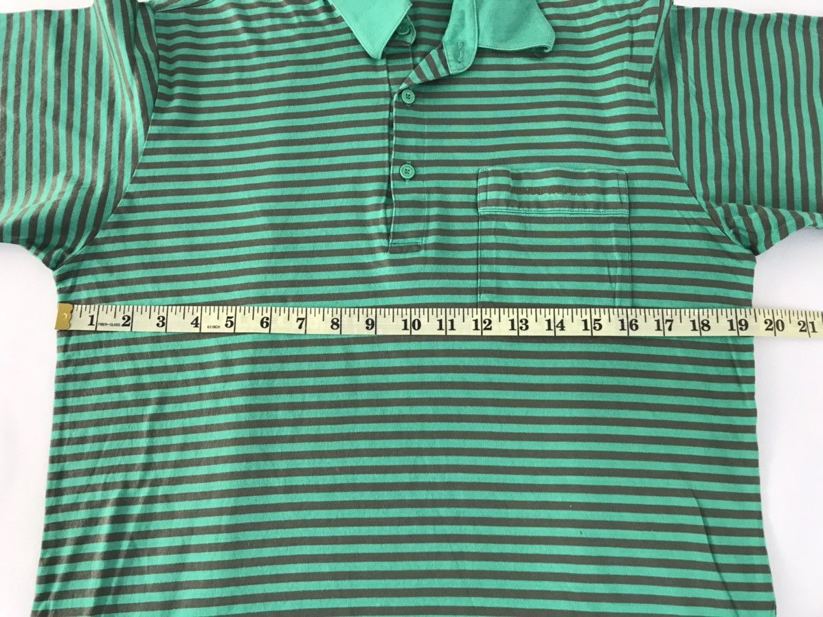 Pierre Balmain 90s Pierre Balmain Paris Single Pocket Stripe Green Polo Tee Size US M / EU 48-50 / 2 - 10 Thumbnail