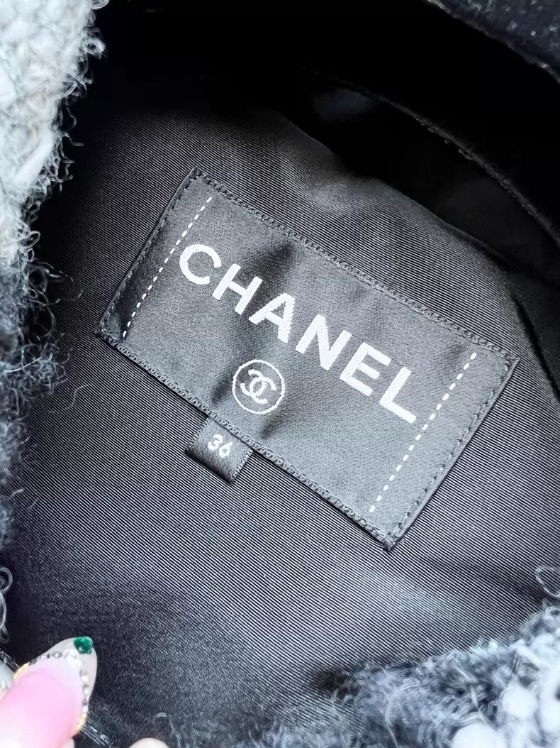 Chanel Chanel Black stitching black and gray plaid lapel waist do Size XS / US 0-2 / IT 36-38 - 5 Thumbnail