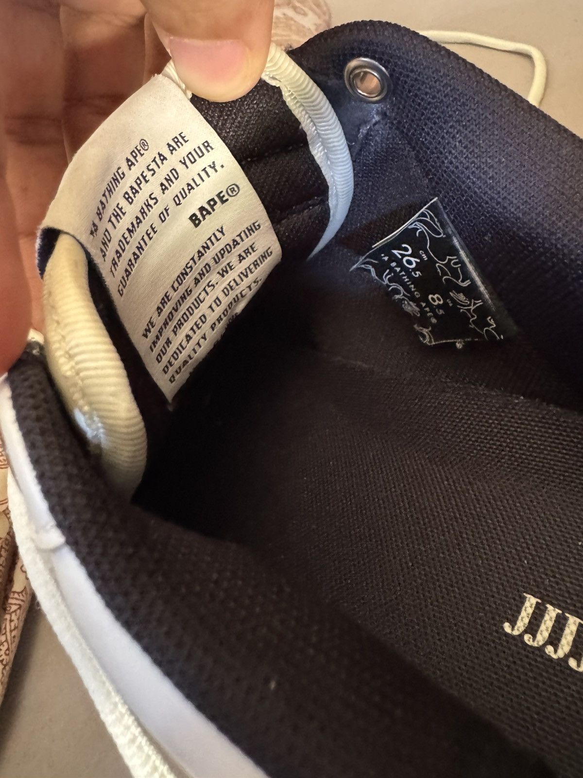 Bape × JJJJound JJJJound x Bapesta ‘White Navy’ Size US 8.5 / EU 41-42 - 11 Thumbnail