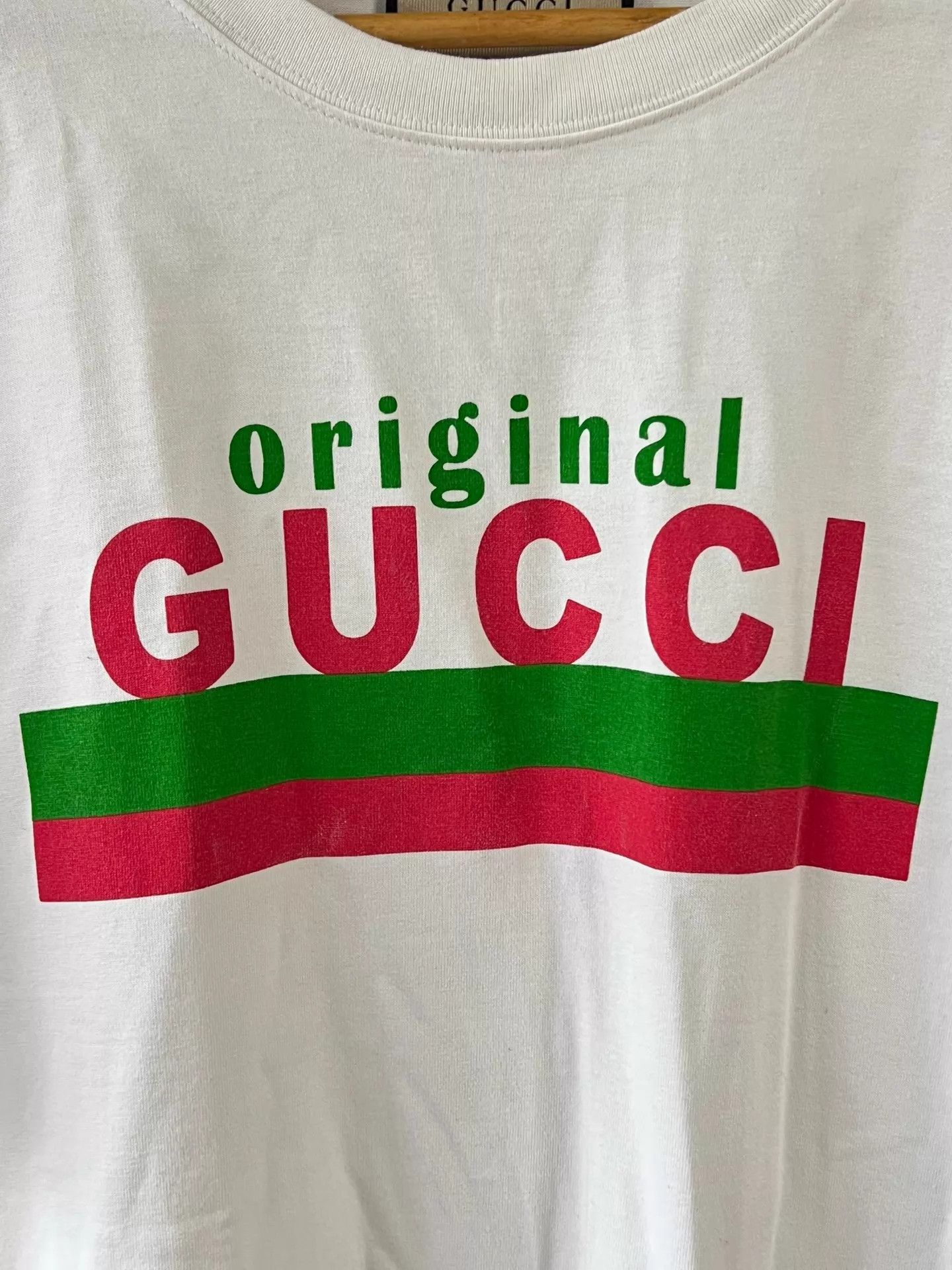 Gucci Gucci White XS T-Shirt red/green logo crewneck unisex Size US XS / EU 42 / 0 - 4 Thumbnail